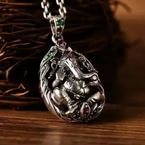 Japanese Brand S925 silver Thai Buddha lotus trunk God of wealth Size ONE SIZE - 1 Thumbnail
