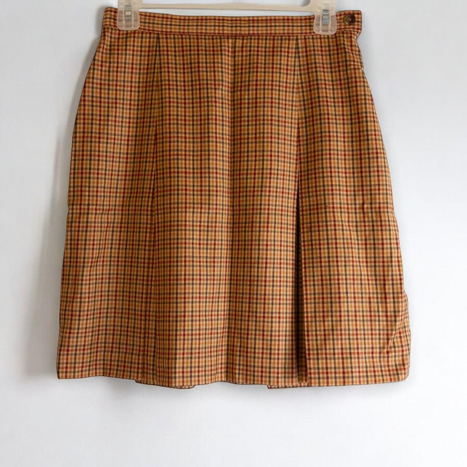 Other Laura Ashley Orange Red Plaid Skirt Womens Small / Medium Size 32" / US 10 / IT 46 - 5 Thumbnail