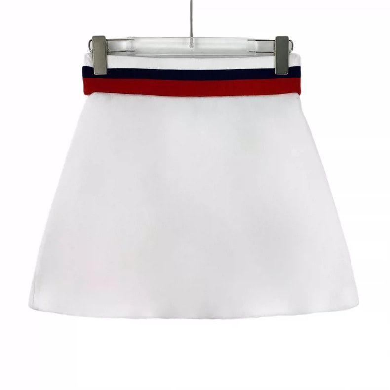Gucci Gucci White Stripe Logo Pleated Skirt-2505 Size 23" - 2 Thumbnail