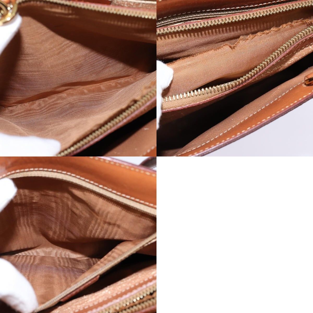 Celine CELINE Macadam Canvas Hand Bag Pvc Leather Brown Gold Size ONE SIZE - 13 Thumbnail