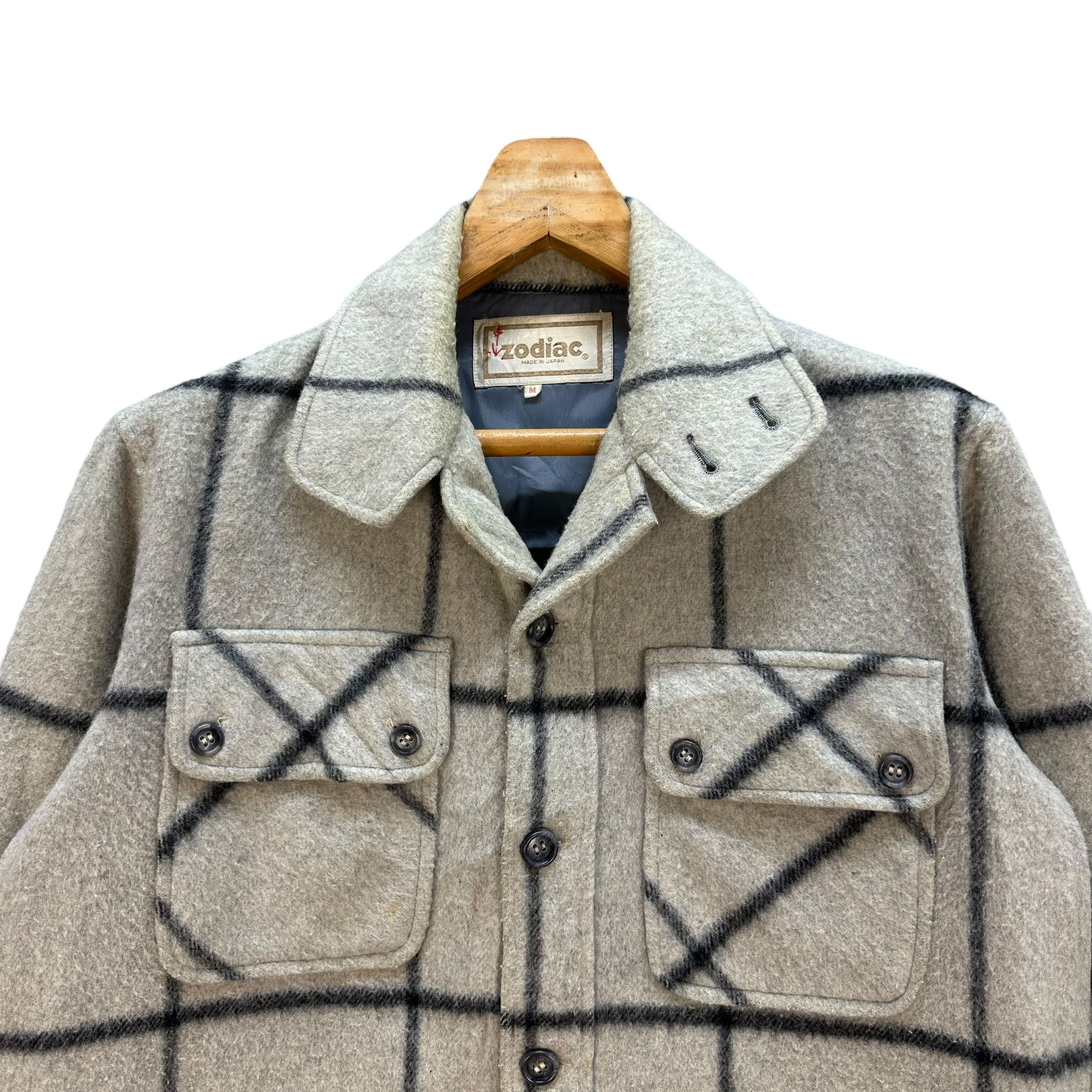 Vintage 90's Zodiac Japan Checked Wool Flannel Jacket #A13-0324 Size US M / EU 48-50 / 2 - 2 Thumbnail