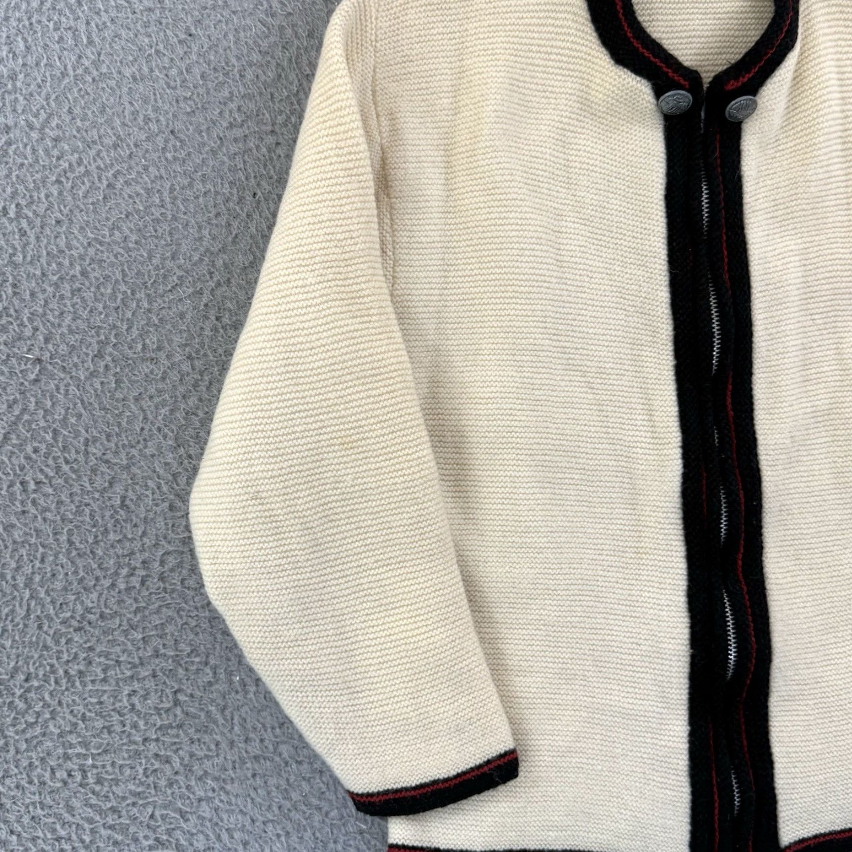 McGregor VINTAGE McGregor Sportswear Cardigan Sweater Women’s Medium 60s Wool Zip USA Ivory Crew Neck Long Sleeve Asymmetrical Sleeve Pockets Logo Knit Size M / US 6-8 / IT 42-44 - 4 Thumbnail
