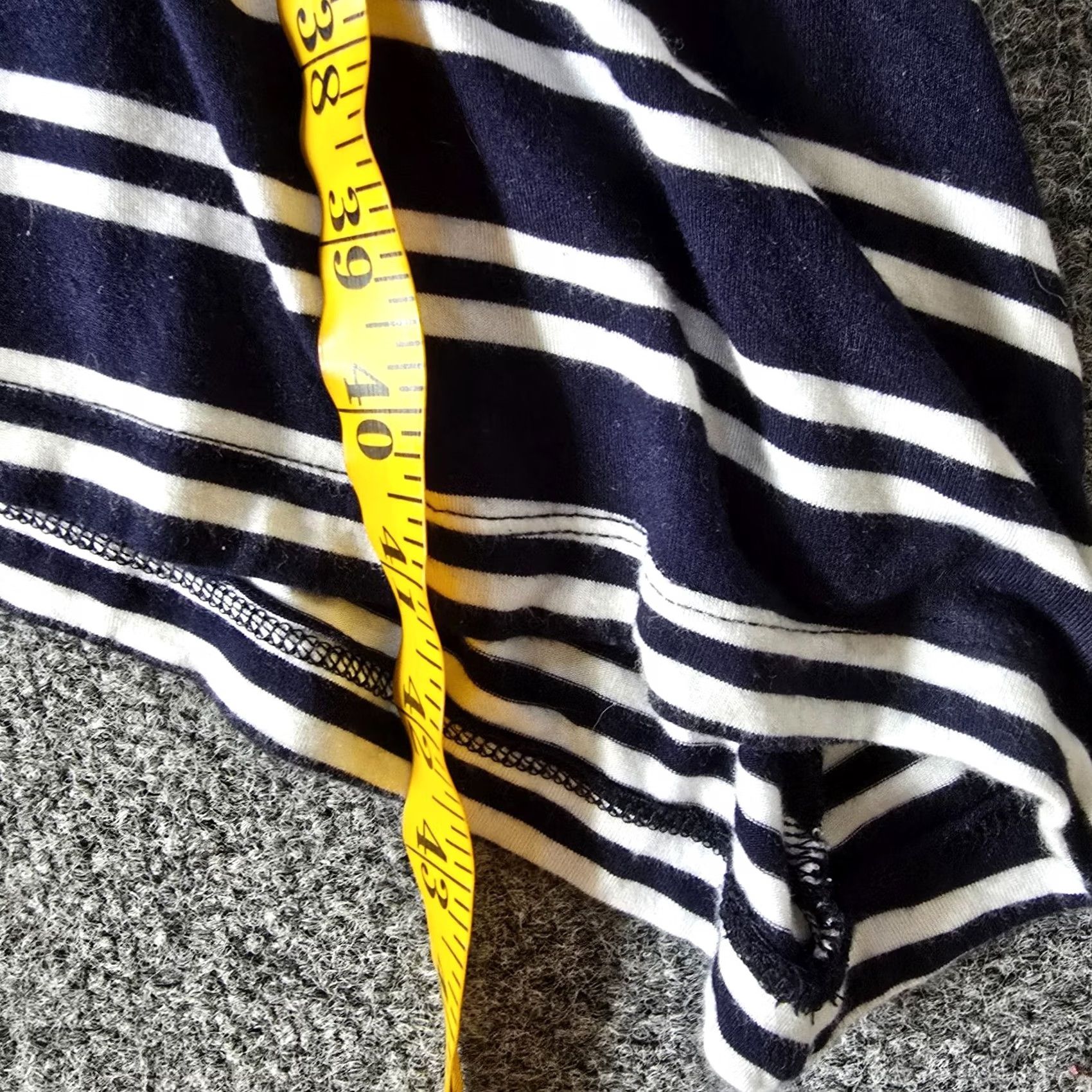 Anthropologie Maeve Anthropologie Dress Womens Size L Blue White Striped Turtleneck Casual Knit Knee Length Long Sleeve Pullover Machine Washable Regular Women Size L / US 10 / IT 46 - 6 Thumbnail