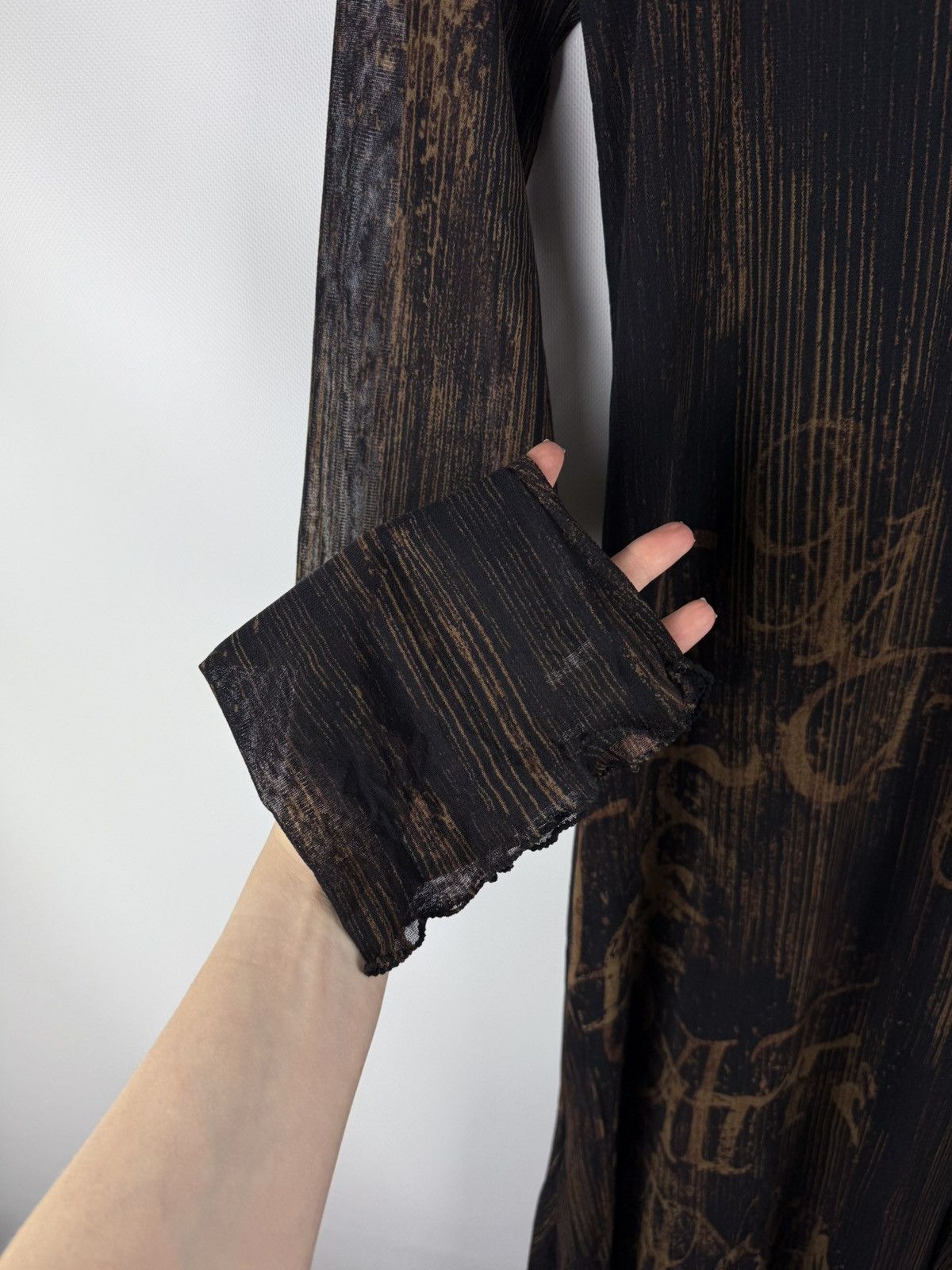 Other Legatte Jeans Mesh Y2K Long Sleeve Overprinted Maxi Dress Size L / US 10 / IT 46 - 10 Thumbnail