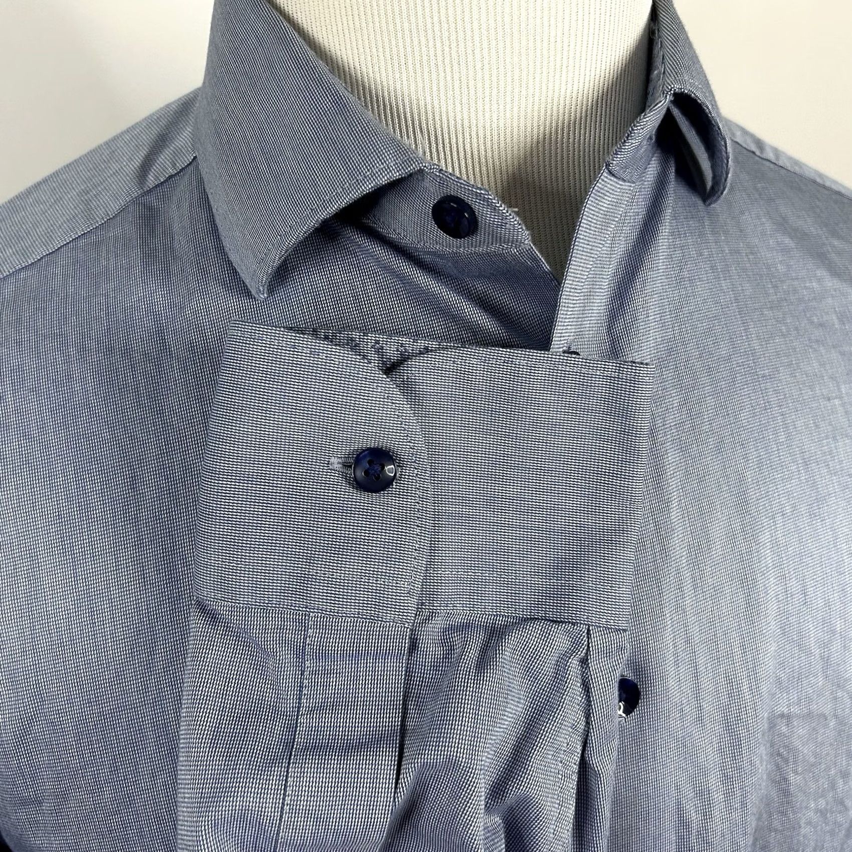 Charles Tyrwhitt Charles Tyrwhitt Dress Shirt 16 34 Classic Fit Blue Floral Cotton Shirt Mens Size 42R - 4 Thumbnail