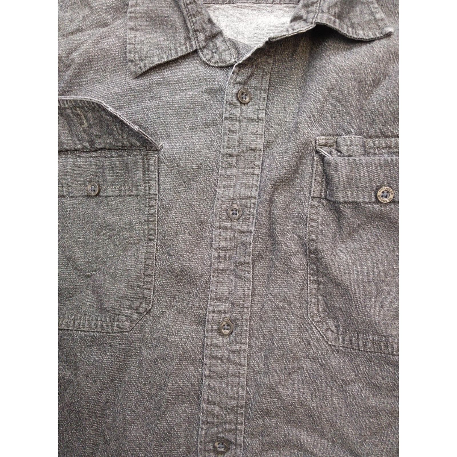 Wrangler Wrangler Shirt Mens 2XL Gray Denim Stretch Button-Up Long Sleeve Workwear Casual Size US XXL / EU 58 / 5 - 4 Thumbnail