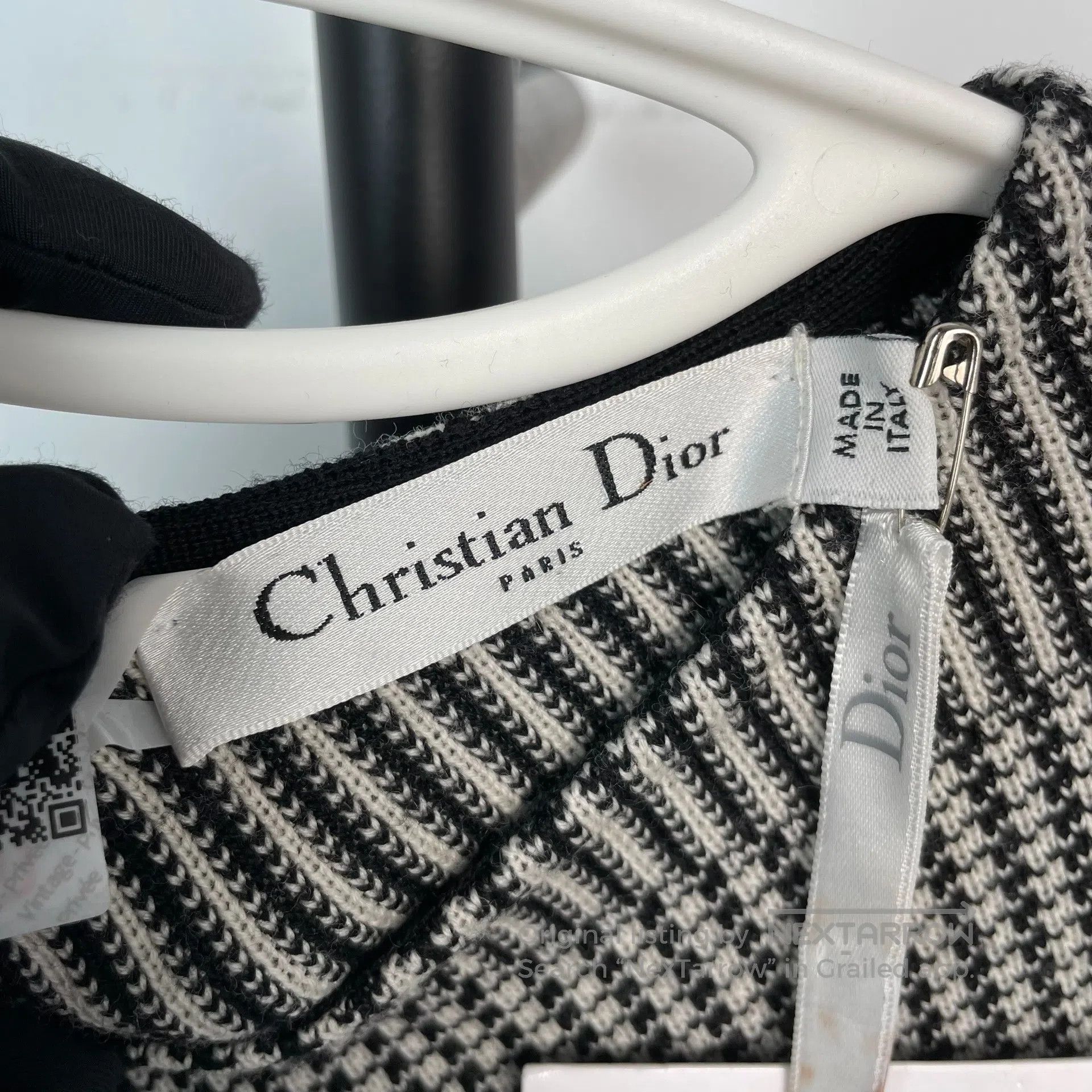 Dior Dior Houndstooth Irregular Wool Nine-quarter Sleeve Knit T Size XS / US 0-2 / IT 36-38 - 8 Thumbnail