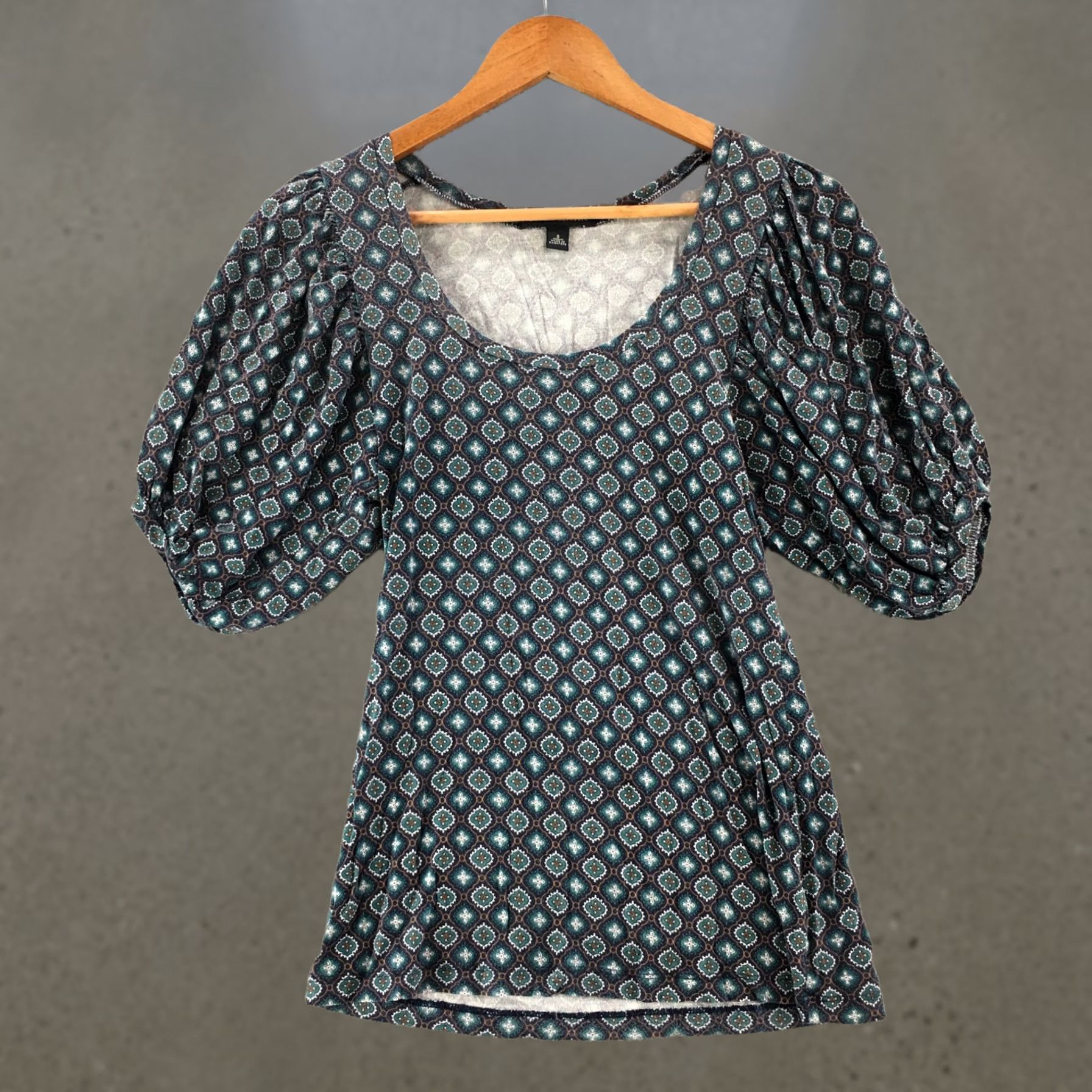 Banana Republic Banana Republic Blouse Top Womens Small Blue Puff Sleeve Round Neck Casual All Seasons Size S / US 4 / IT 40 - 1 Thumbnail