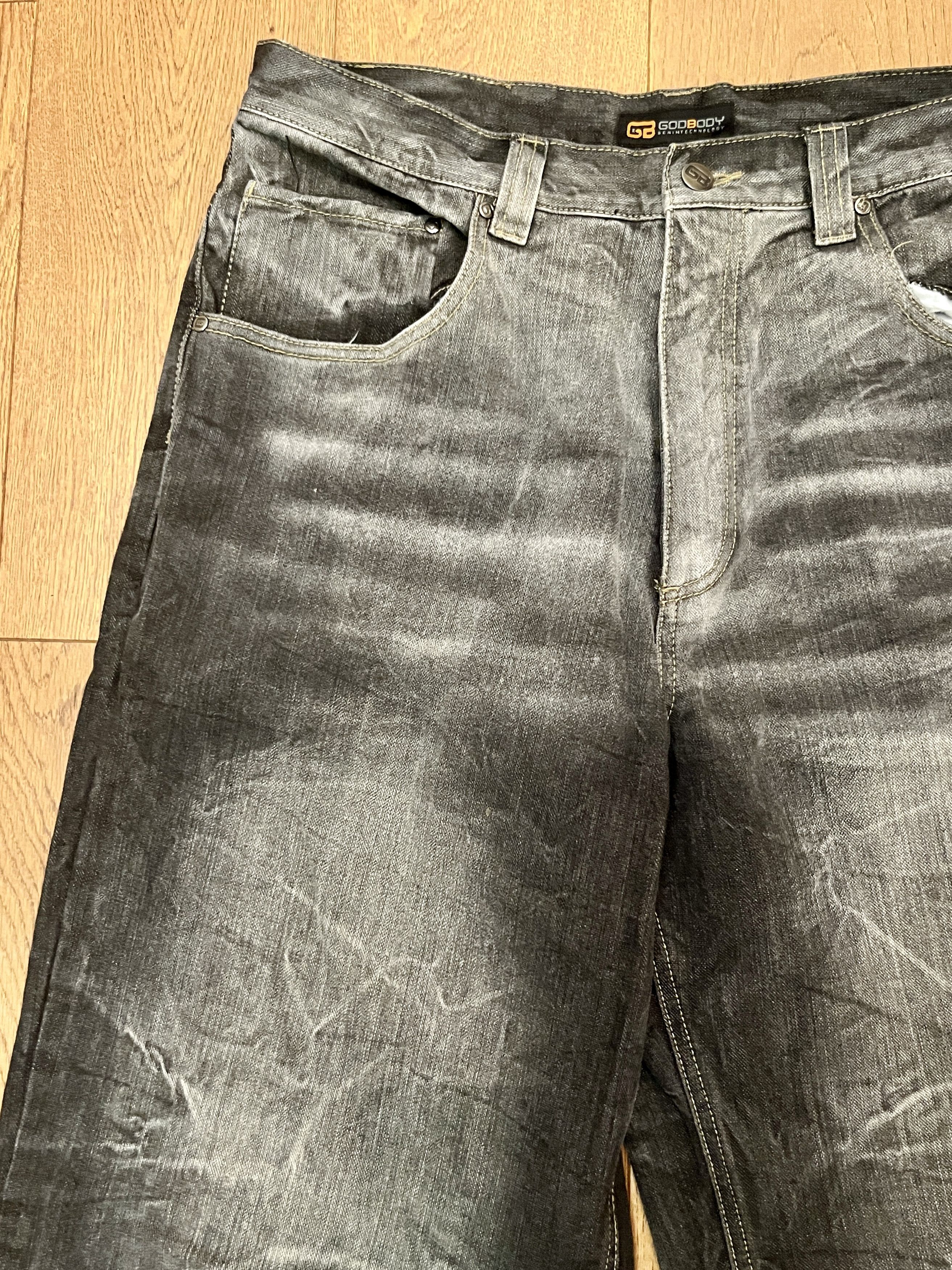 Vintage Vtg GodBody Y2K Wide Leg Baggy Lightning Wash Jeans Size US 34 / EU 50 - 2 Thumbnail