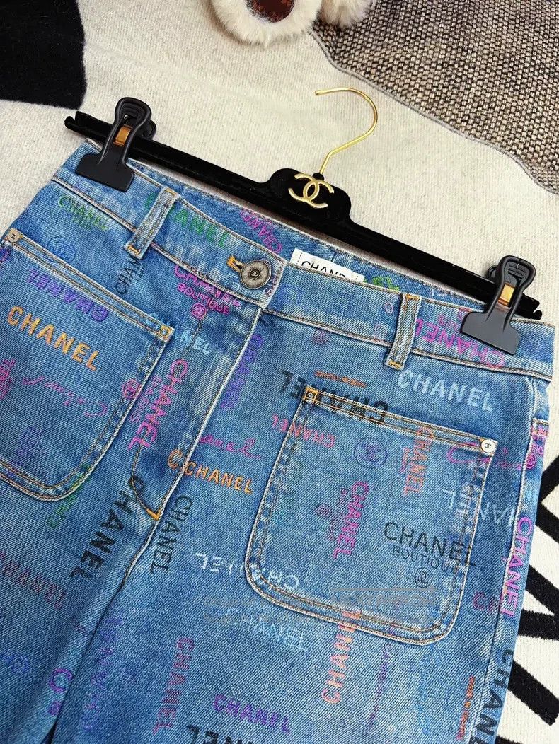 Chanel Chanel 22p popular colourful graffiti letter logo blue jea Size 25" / US 0 / IT 36 - 3 Thumbnail