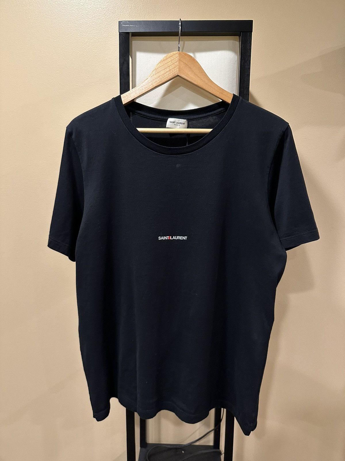 Saint Laurent Paris Saint Laurent Rive gauche logo t shirt