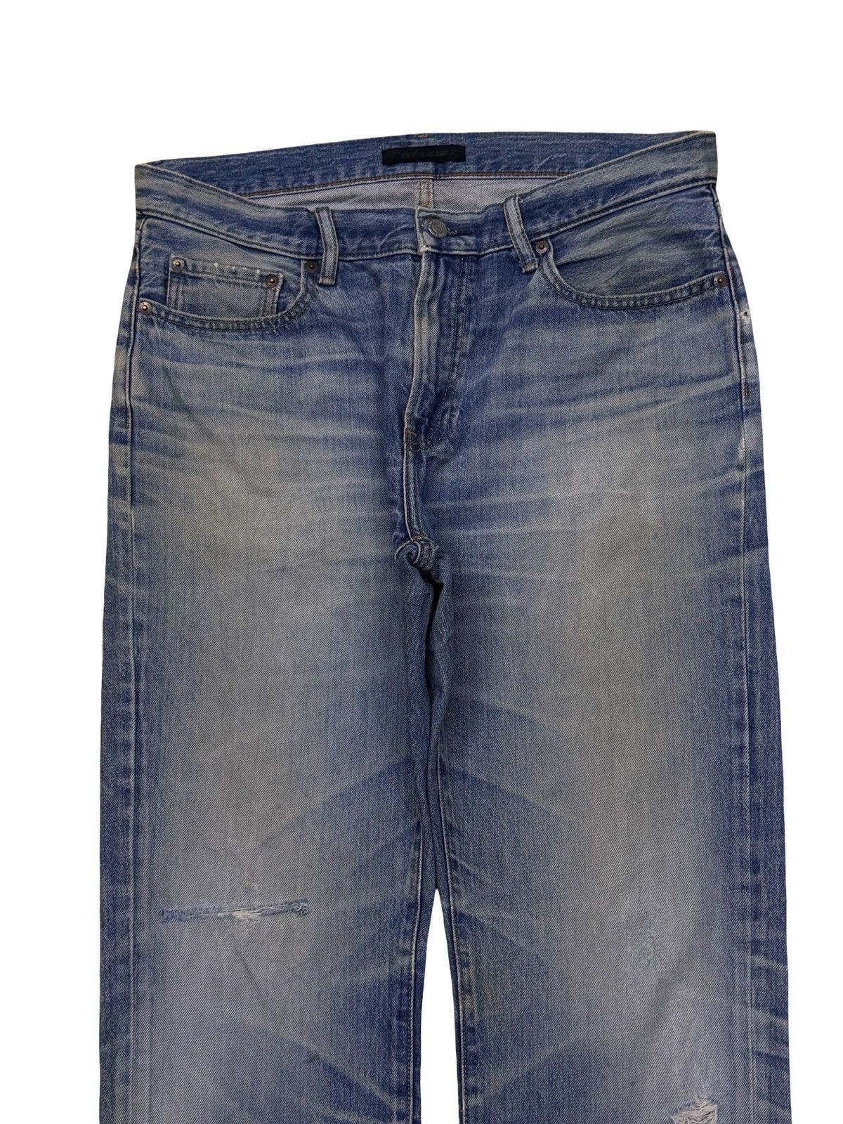 Uniqlo Vintage UNIQLO Japan Market Light Wash Distressed Denim W34 Size US 34 / EU 50 - 4 Thumbnail