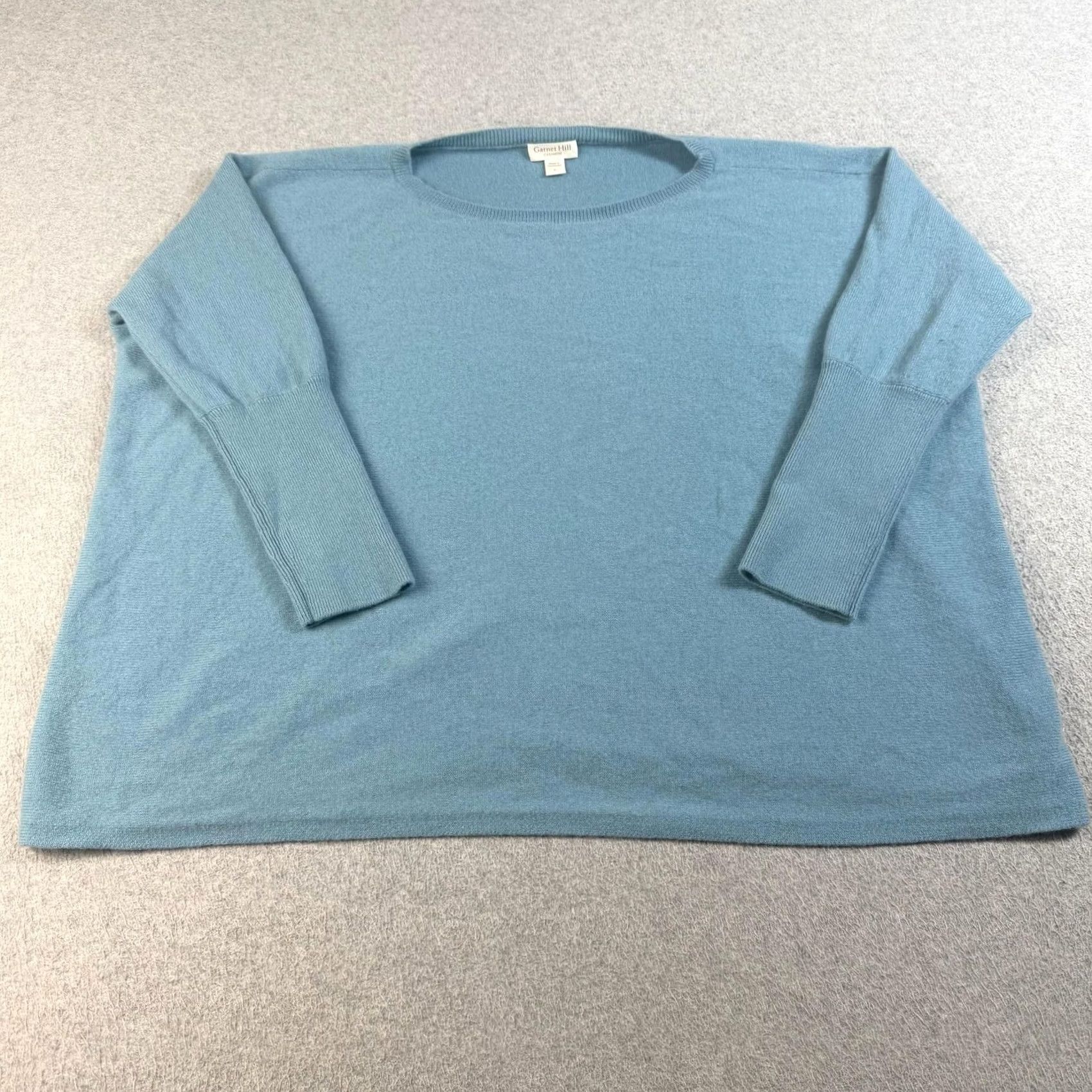 Vintage Garnet Hill Cashmere Sweater Women Large Blue Crew Neck Long Sleeve Relaxed Knit Pullover Casual Winter Size L / US 10 / IT 46 - 2 Thumbnail