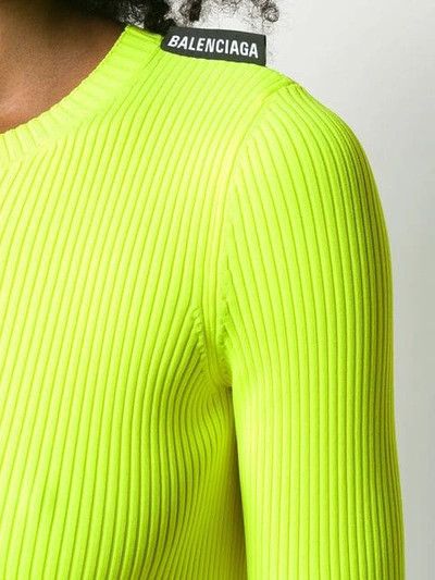 Balenciaga o1mle0424 Ribbed Knit Top in Yellow Size S / US 4 / IT 40 - 4 Thumbnail