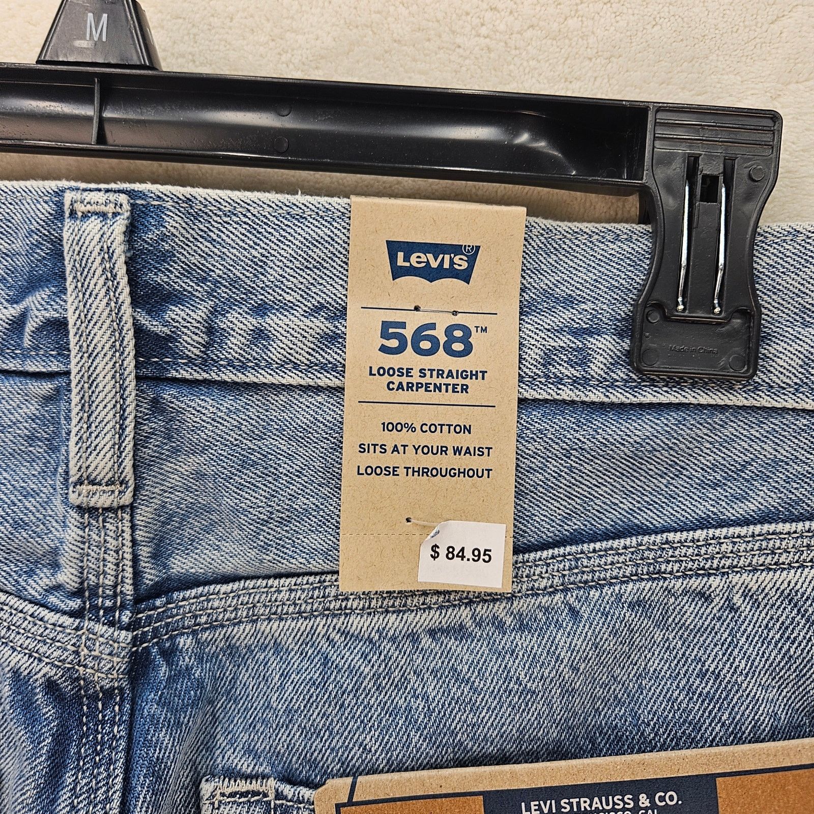 Levi's LEVI'S 568 MEN'S 31X32 CARPENTER LIGHT BLUE DENIM JEANS NWT Size US 31 - 9 Thumbnail