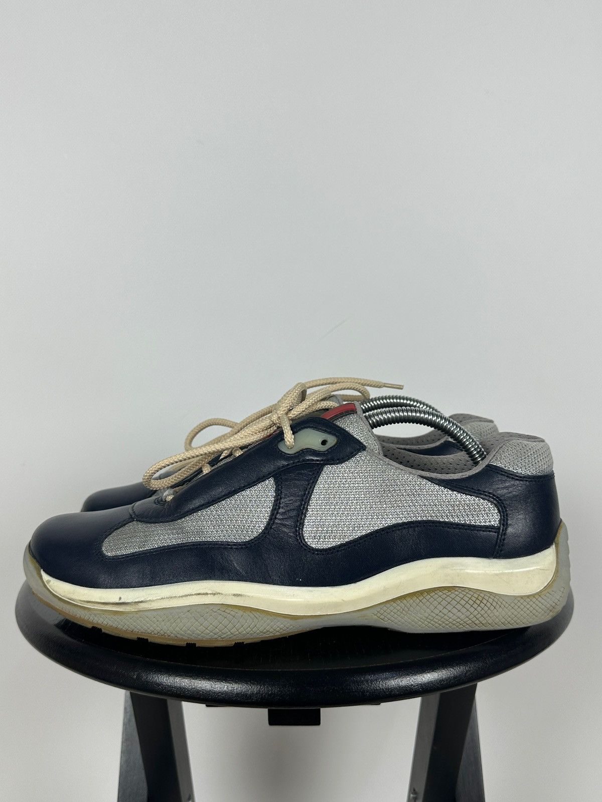 Prada Prada America’s Cup Navy Blue Leather Sneakers Size US 7.5 / EU 40-41 - 2 Thumbnail