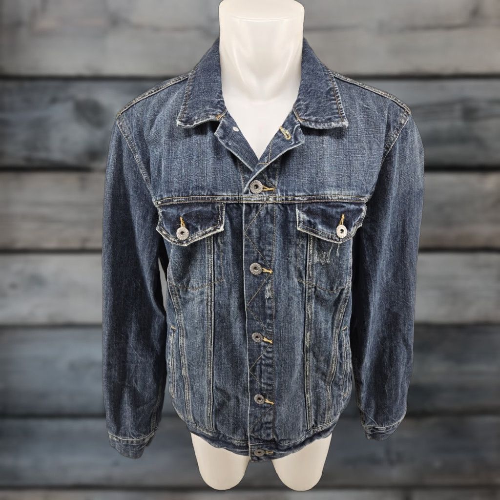 American Eagle Outfitters VINTAGE AMERICAN EAGLE Mens Jacket XL Blue Button Up Trucker Cowboy Western Denim Size US XL / EU 56 / 4 - 1 Thumbnail