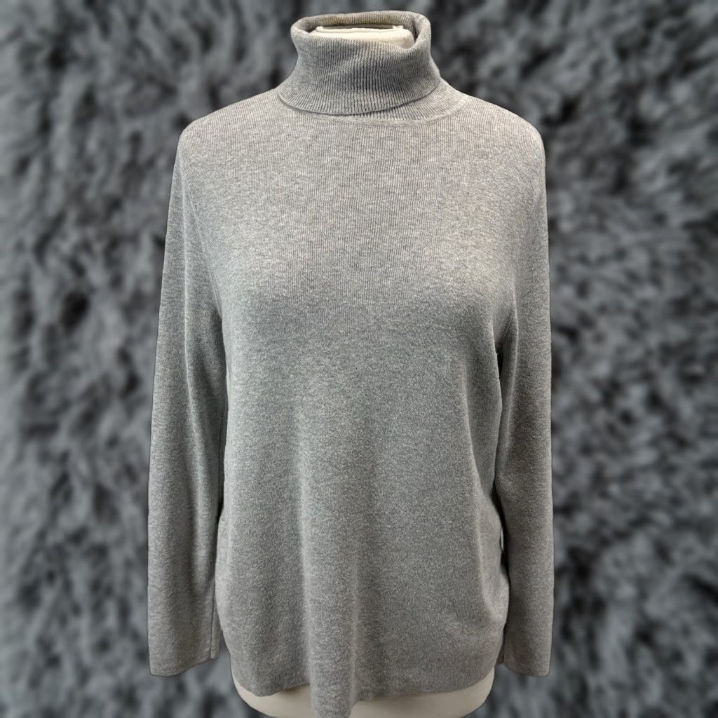 Vintage Chicos Turtleneck Sweater Sz 3 US X-Large Women’s Grey Knit Classic Capsule Size XL / US 12-14 / IT 48-50 - 1 Thumbnail