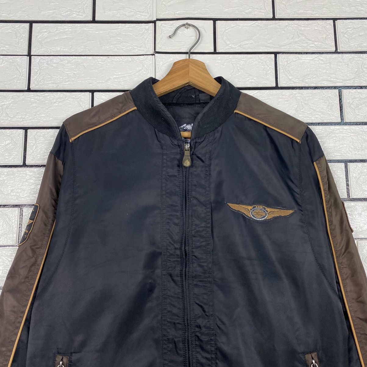 Harley Davidson 📌Vintage Biker Jacket Harley Davidson Spell Out Big Logo Size US S / EU 44-46 / 1 - 4 Thumbnail