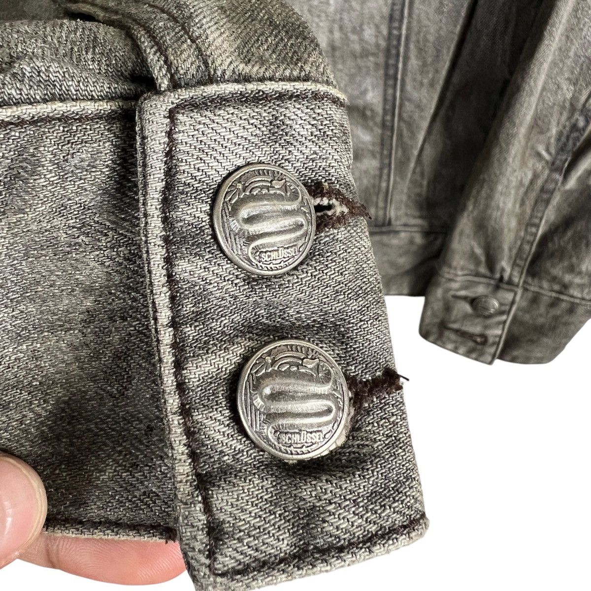 If Six Was Nine 🔥 SCHLUSSEL PAIN COATED DENIM TRUCKER JACKET Size US M / EU 48-50 / 2 - 11 Thumbnail