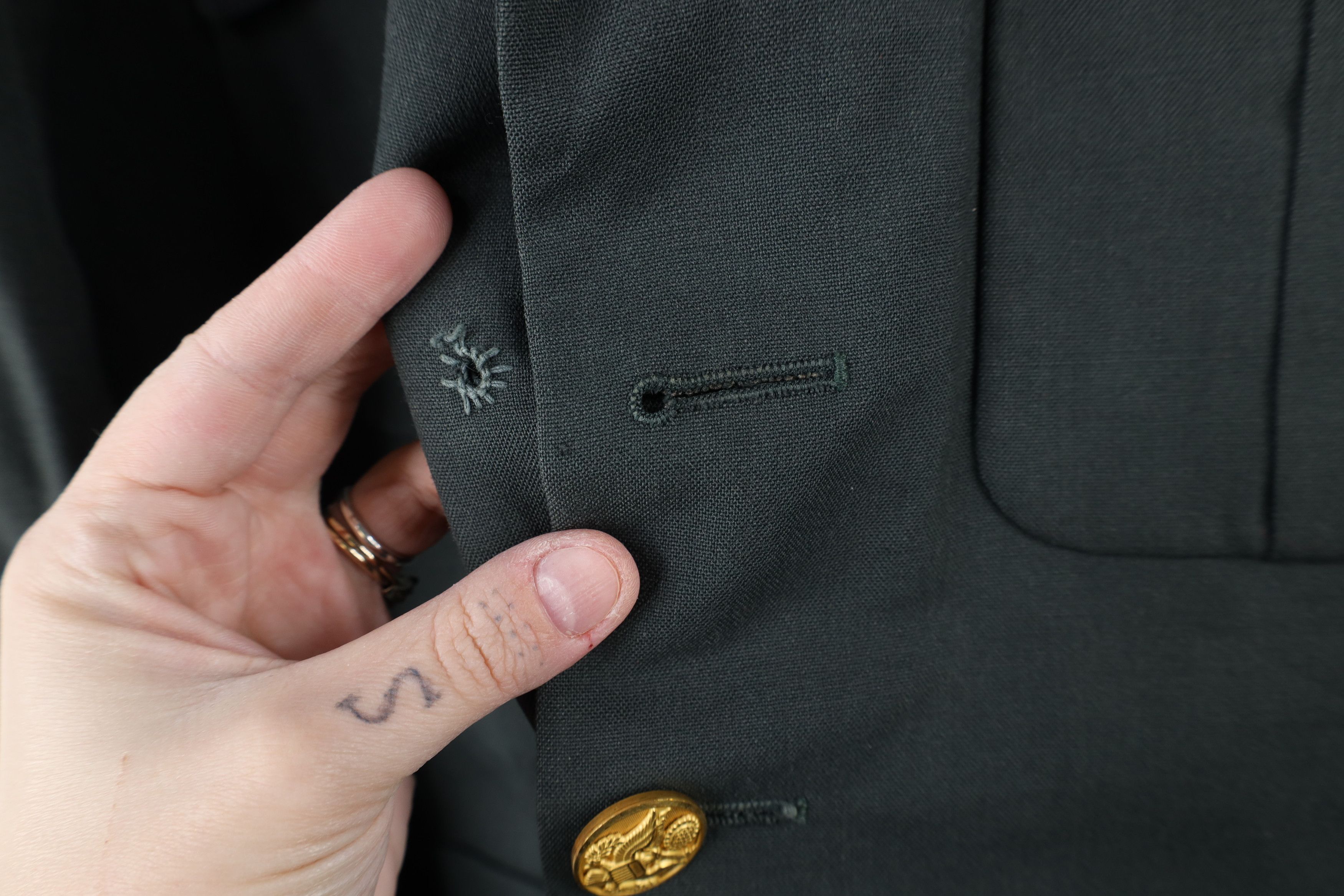 Vintage Vintage 60s Vietnam War Lined Wool Officer Jacket Green USA Size US XL / EU 56 / 4 - 5 Thumbnail
