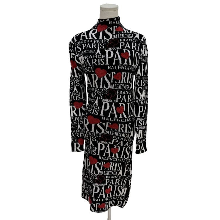 Balenciaga Balenciaga Paris Print Midi Dress Size M Size M / US 6-8 / IT 42-44 - 1 Thumbnail