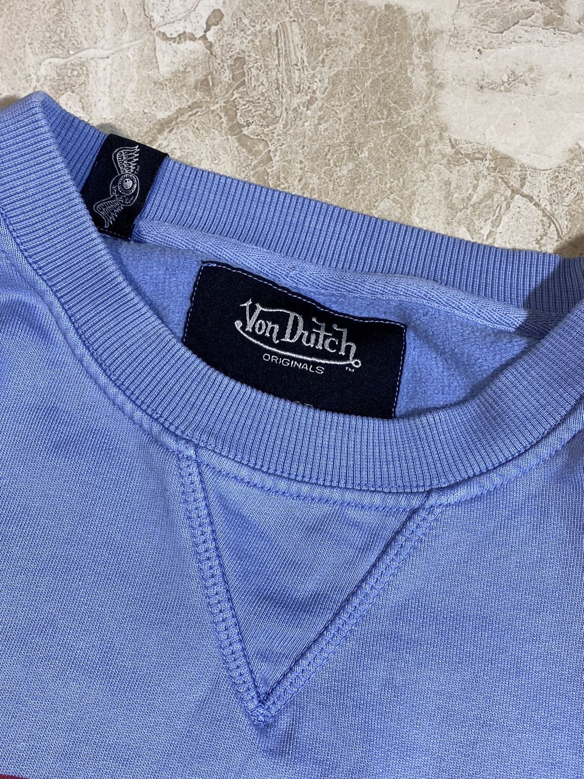 Von Dutch 🔥 00s VON DUTCH CREWNECK SWEATSHIRT SKY BLUE Y2K STYLE 🔥 Size US L / EU 52-54 / 3 - 6 Thumbnail