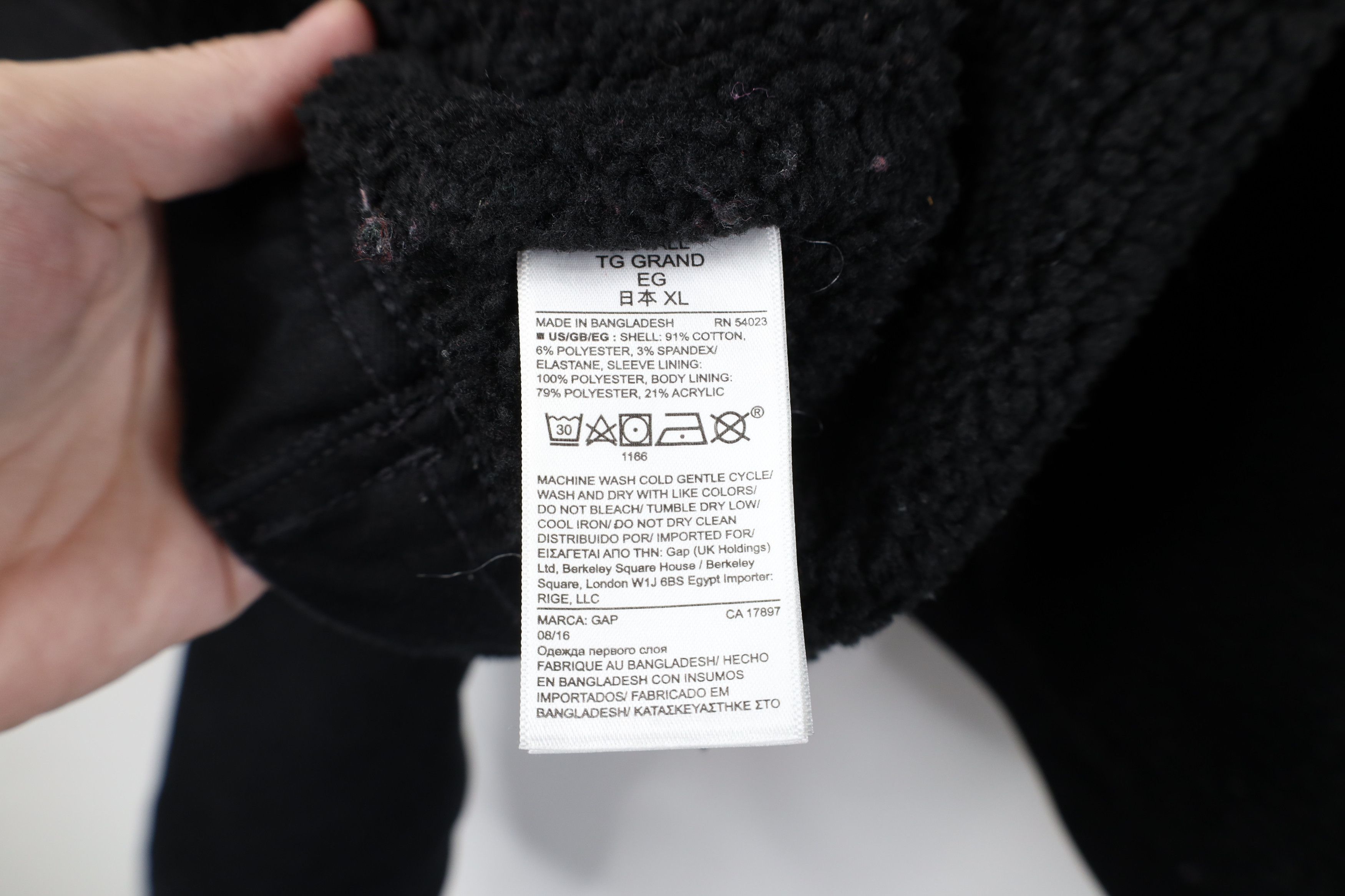 Gap Vintage Y2K Gap Fleece Lined Denim Trucker Jacket Black Size XL / US 12-14 / IT 48-50 - 11 Thumbnail