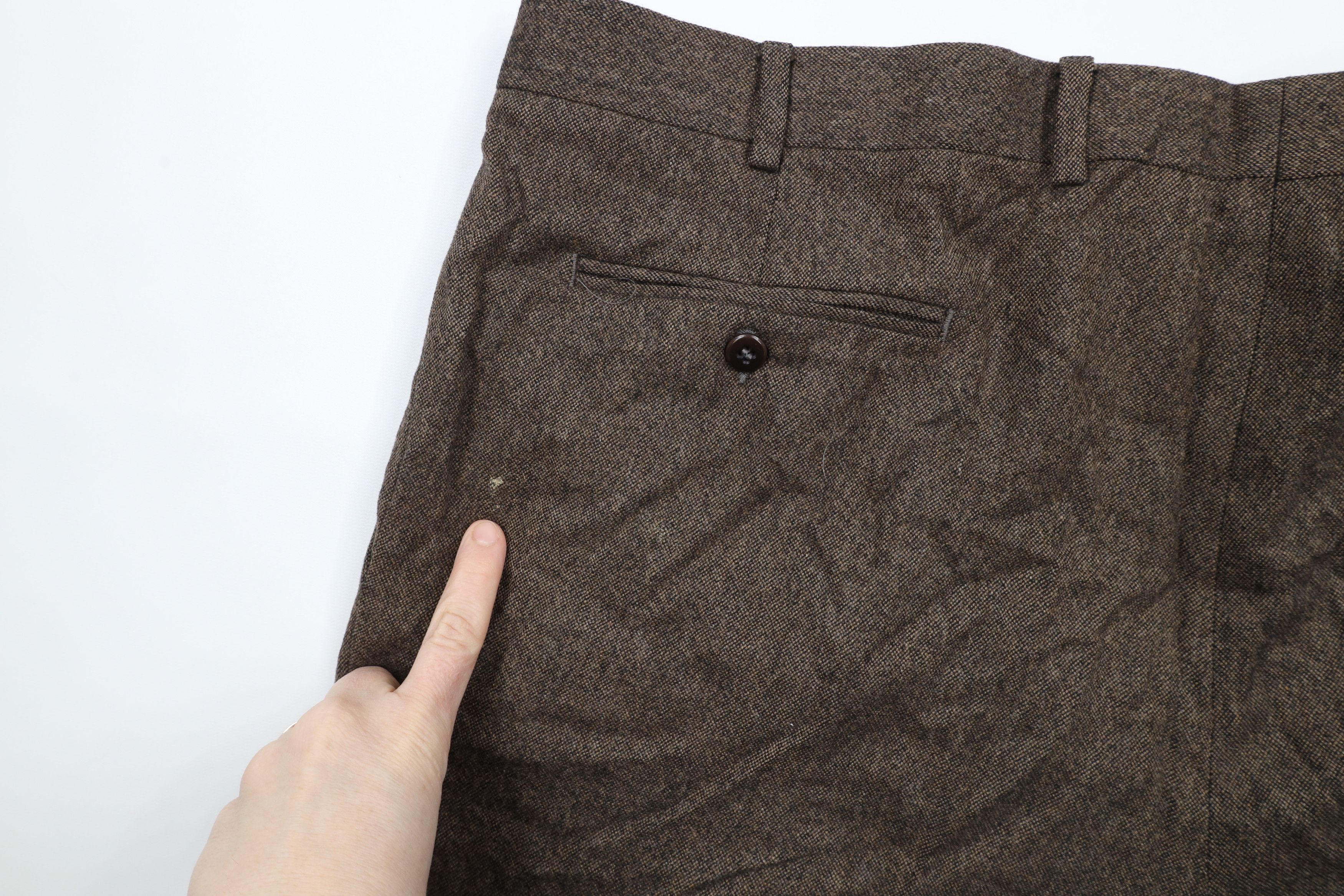 Vintage Vintage 90s Streetwear Wool Cashmere Tweed Chino Pants Brown Size US 44 / EU 60 - 13 Thumbnail