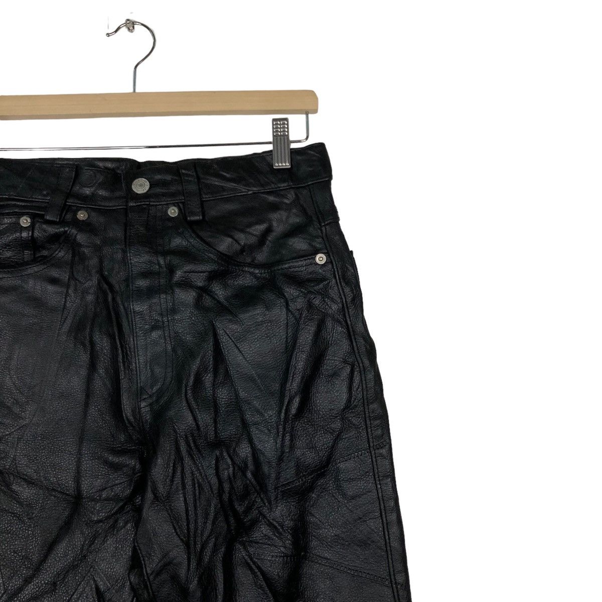 Genuine Leather 🔥Vtg Biker Leather Pants Freedom Inspire Issey Miyake Size US 29 - 6 Thumbnail