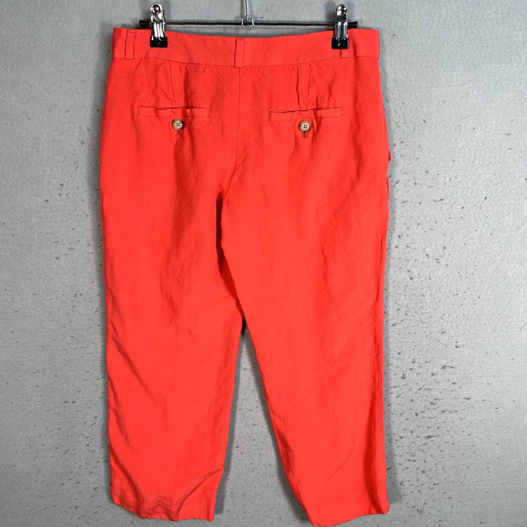 Banana Republic VINTAGE Banana Republic Logan Capri Pants Womens 0P Red Linen Blend Size 25" / US 0 / IT 36 - 2 Thumbnail