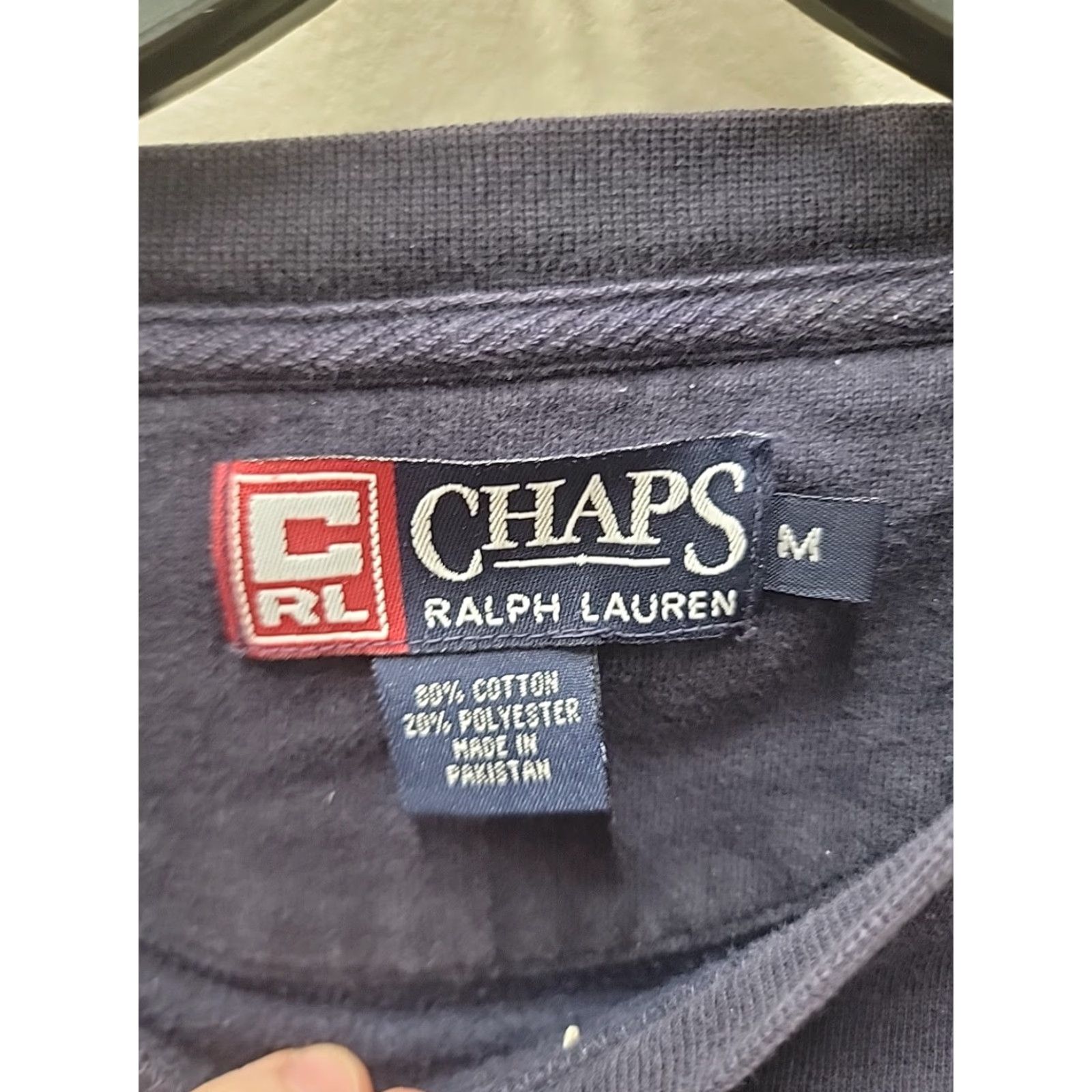 Chaps VINTAGE Chaps Ralph Lauren Sweatshirt The Spirited Tradition 90s Crew Neck Long Sleeve Blue M Mens Graphic Print Distressed Size US M / EU 48-50 / 2 - 2 Thumbnail