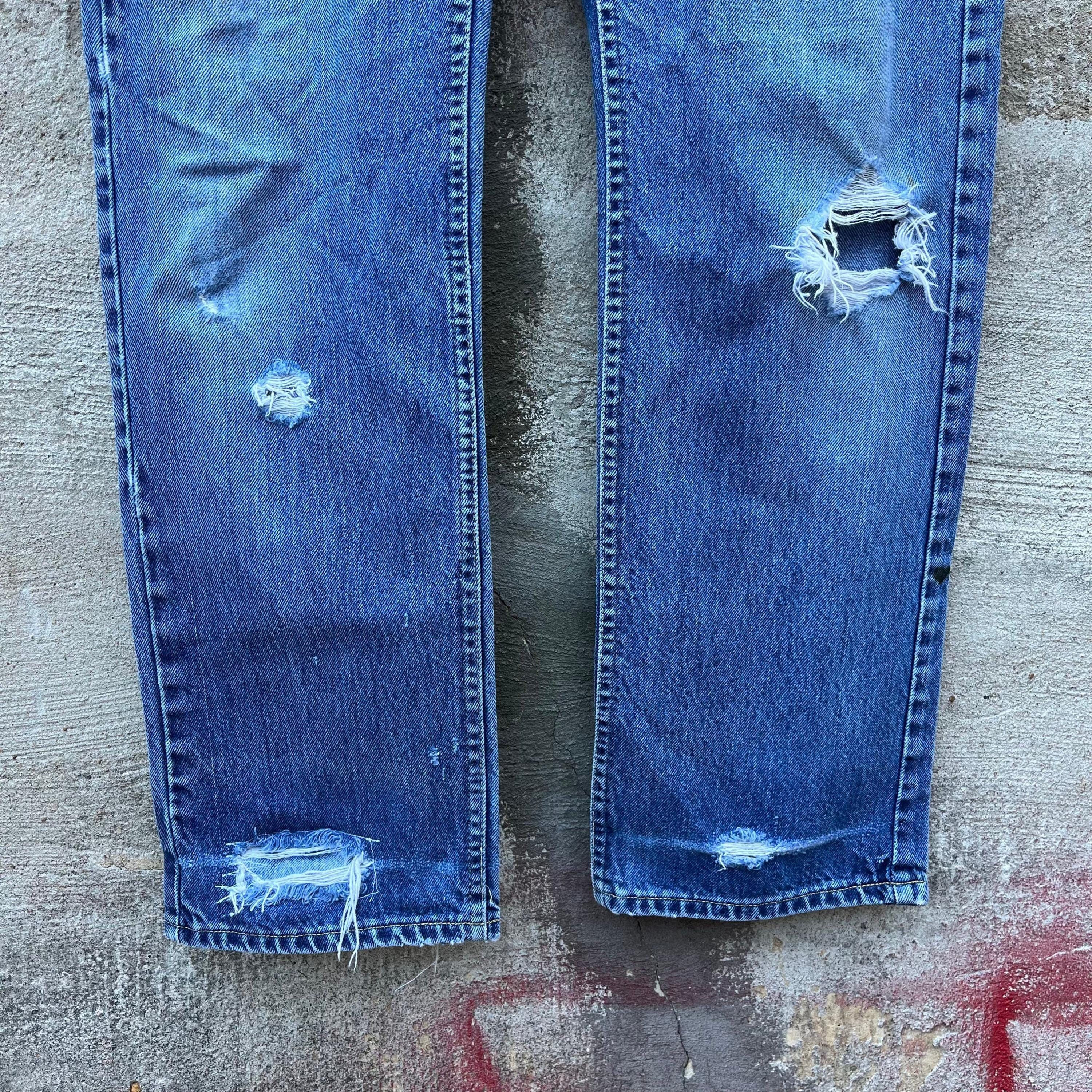 Lee × Vintage 80's Vintage Lee Rider Distressed Denim Jeans Size US 30 / EU 46 - 2 Thumbnail