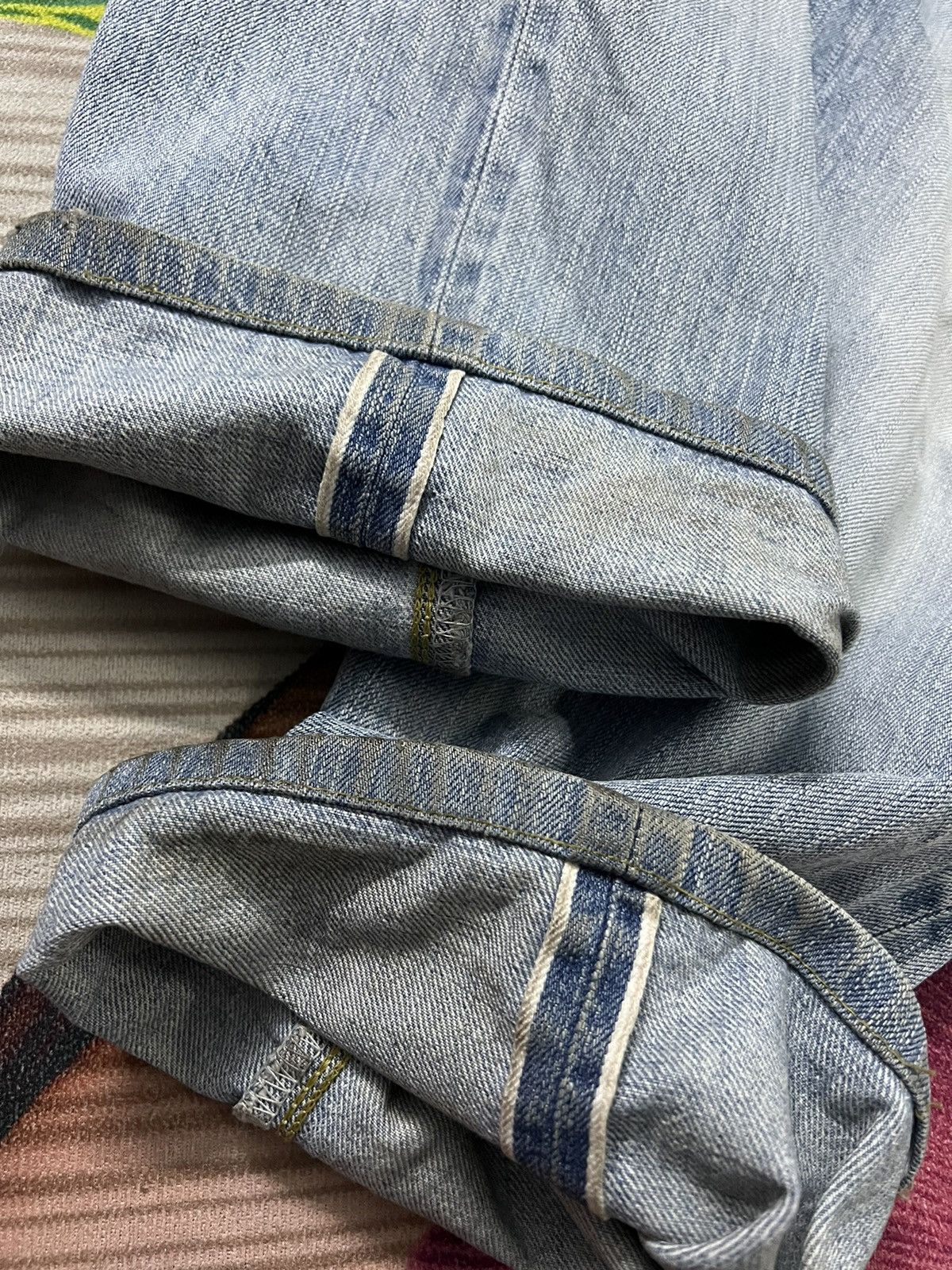 Edwin × Japanese Brand 💥Baggy💥Vintage Edwin 505zx Dirty Selvedge Jeans Size US 34 / EU 50 - 15 Thumbnail
