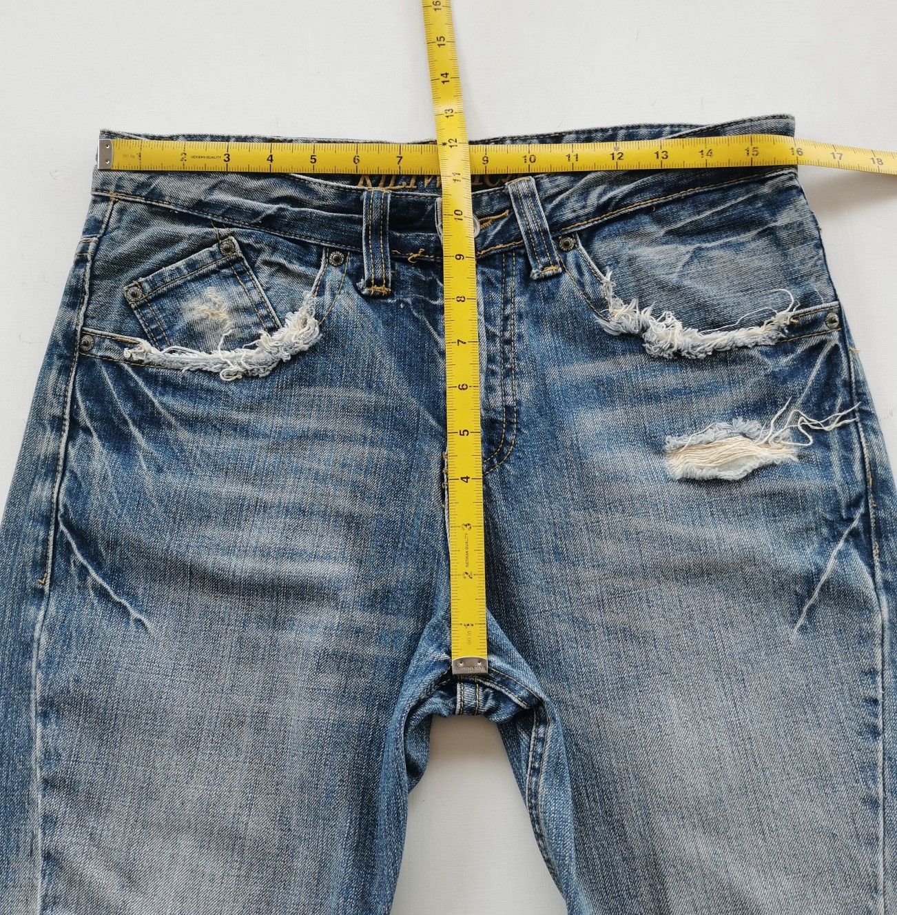 Japanese Brand Kiliwatch Japan Twist Leg Distressed Denim Jeans Size US 32 / EU 48 - 11 Thumbnail