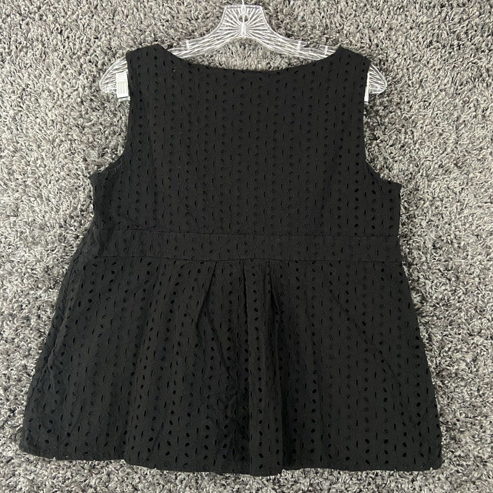 George GEORGE Lace Pleated V-Neck Tank Top Black Women’s L (12-14) Zipper Side Size L / US 10 / IT 46 - 8 Thumbnail