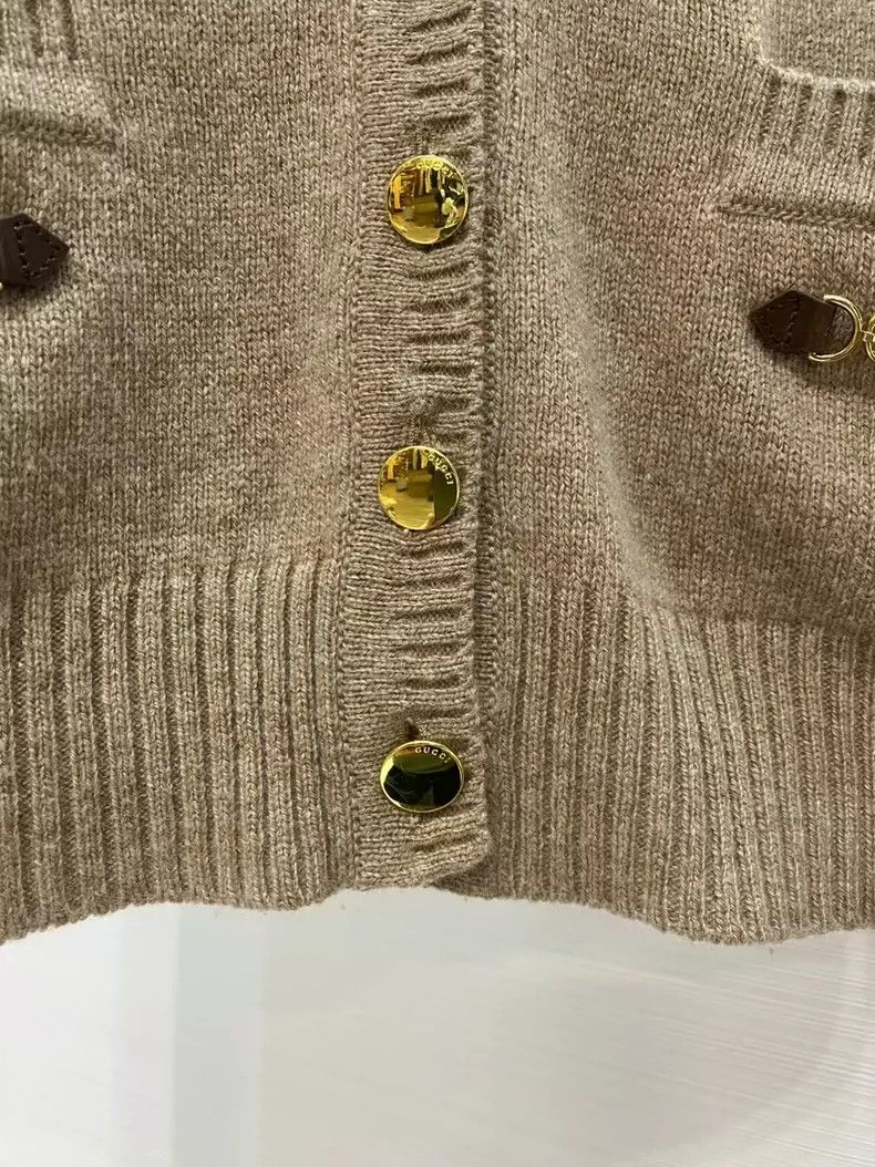 Gucci GucciCamel gold buckle knitted cardigan jacket 2503-Nextarr Size M / US 6-8 / IT 42-44 - 5 Thumbnail