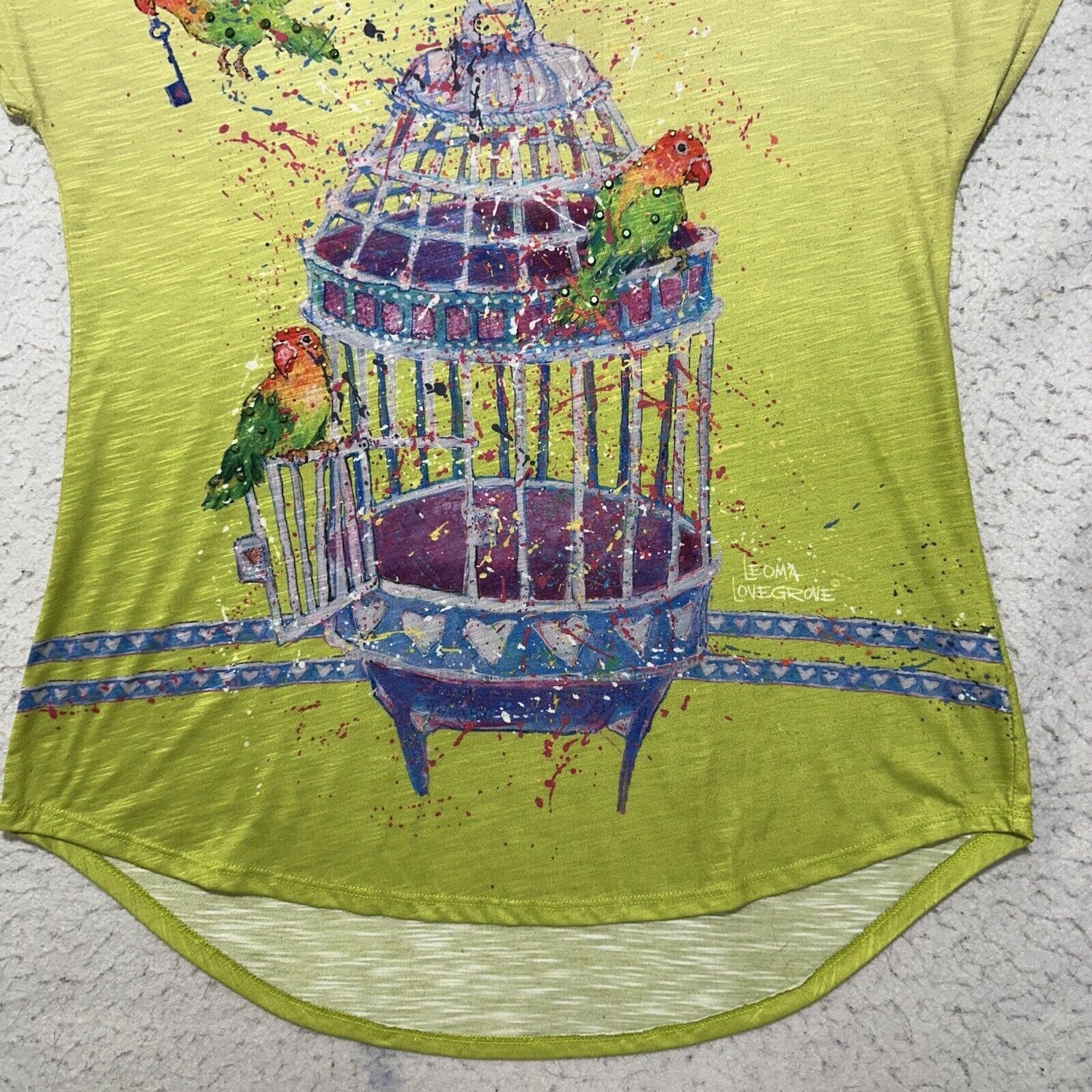 Other Leoma Lovegrove Medium Lovebird Rhinestone V Neck T Shirt Size M / US 6-8 / IT 42-44 - 6 Thumbnail