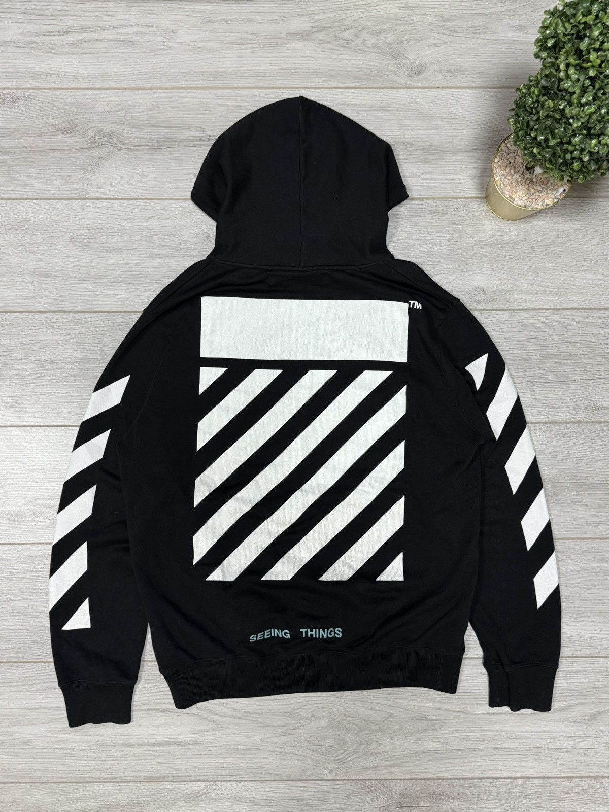 Off-White Off White Caravaggio hoodie oversize arrow tape seeing Size US L / EU 52-54 / 3 - 2 Thumbnail