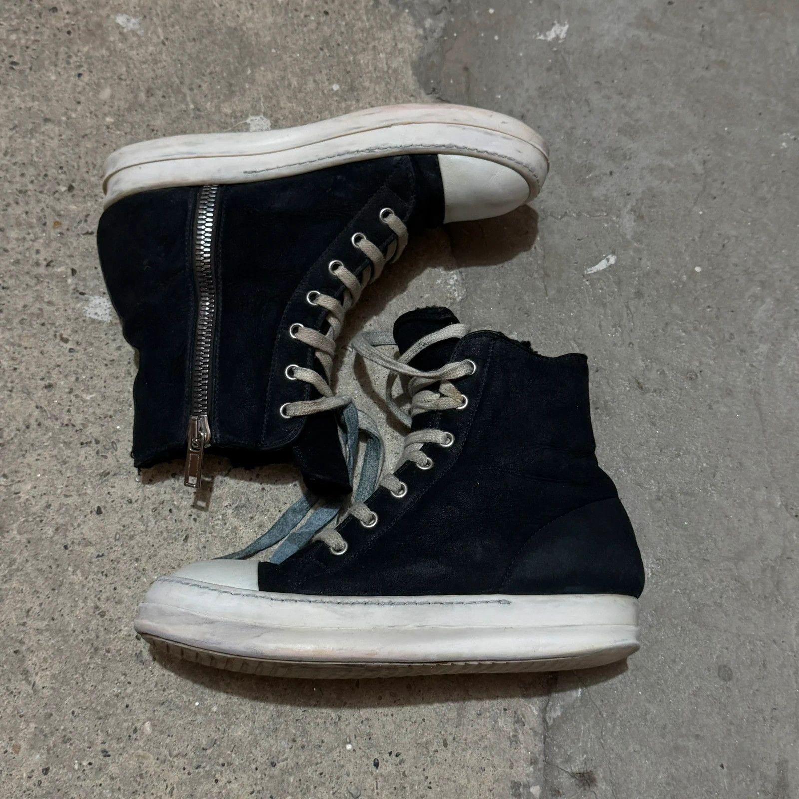 Rick Owens Rick Owens shearling high top ramones Size US 7 / IT 37 - 4 Thumbnail