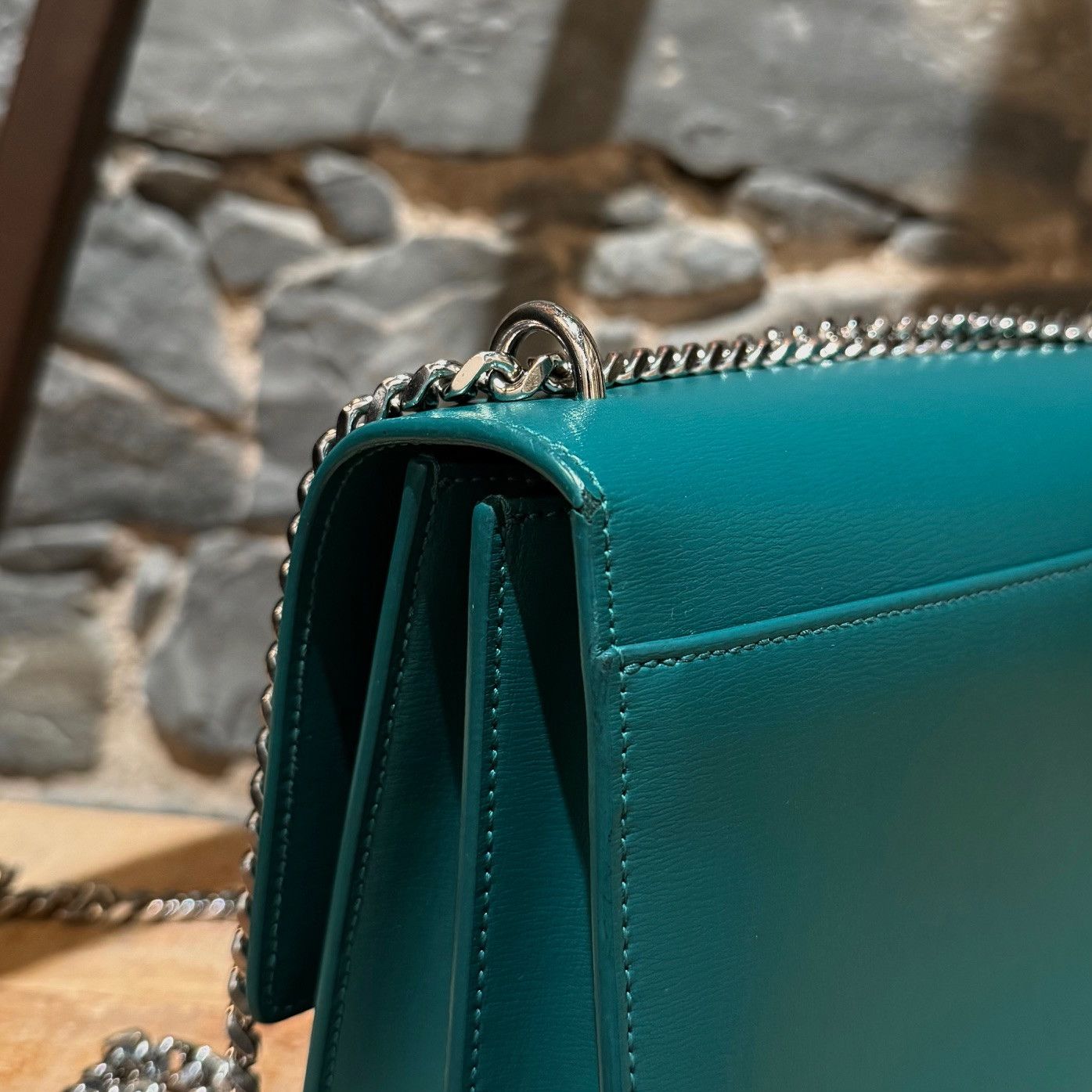 Yves Saint Laurent Saint Laurent Green Smooth Leather Medium Sunset Bag Size ONE SIZE - 5 Thumbnail