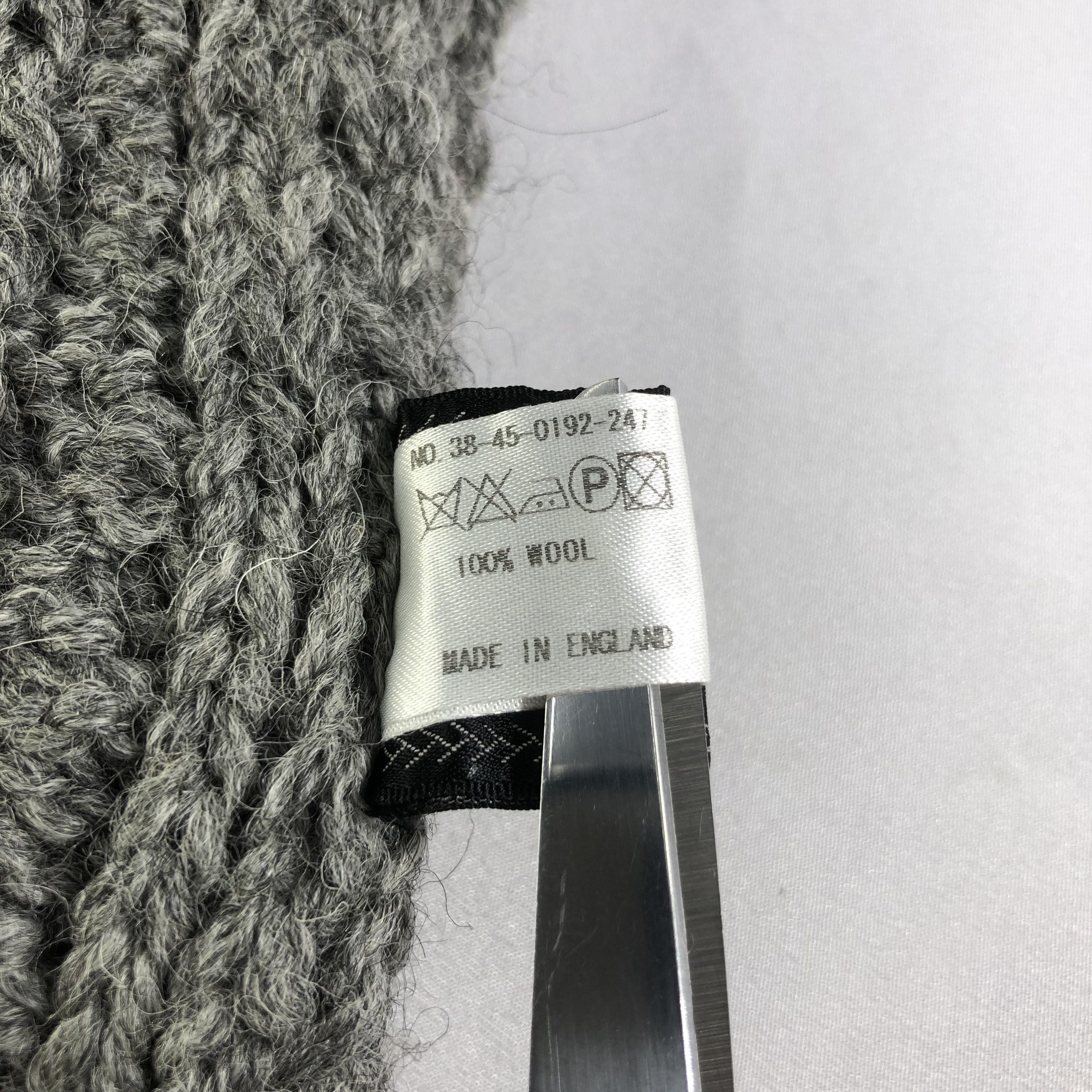 Beams Plus Beams Cable Knit Grey Wool Scarf Muffler V1465 Size ONE SIZE - 6 Thumbnail