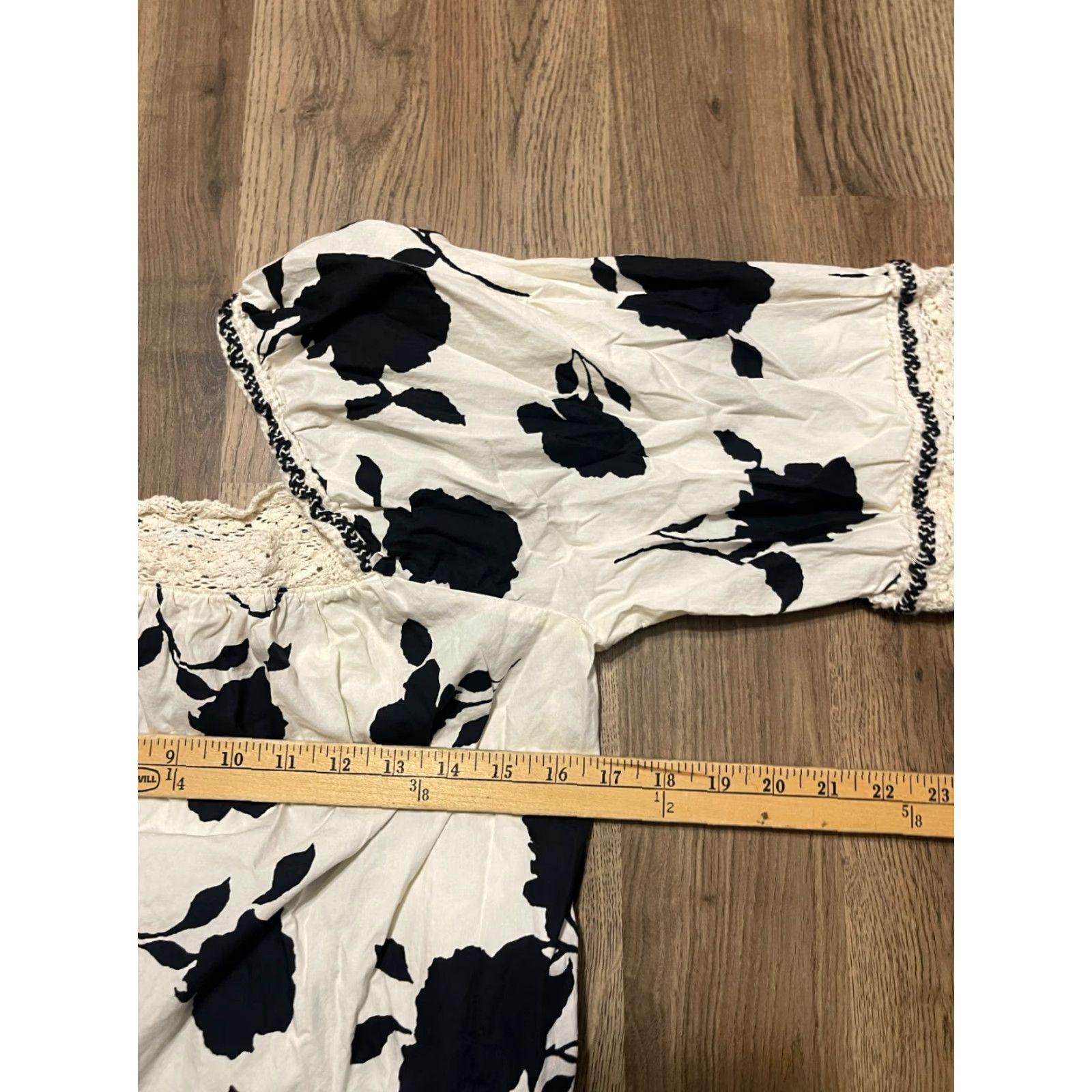 Vintage Maurices Shirt Womens Size M Black White 3/4 Sleeve Off the Shoulder T-Shirt Casual Modern Womens Size M / US 6-8 / IT 42-44 - 5 Thumbnail