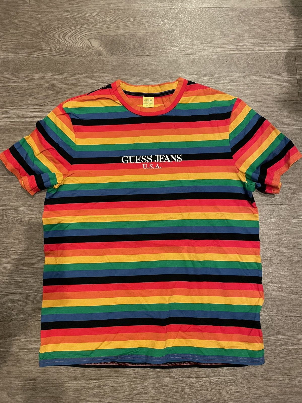 Guess Rainbow Striped Shirt Grailed