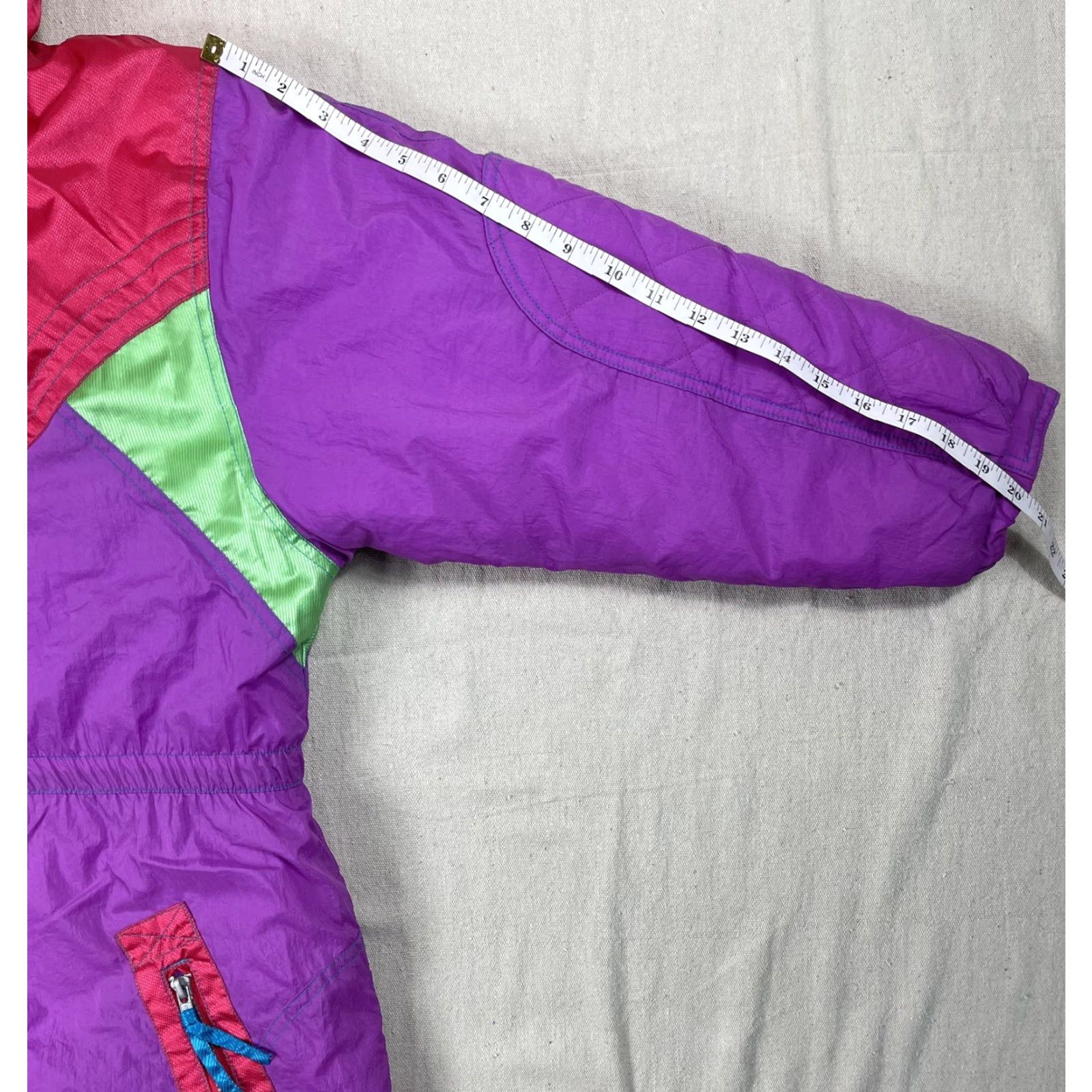 Vintage VINTAGE New Moves SPORT One Piece Snowsuit Kid Teens Neon Purple Quilted Zip Snap Pockets Long Sleeve Winter 16.5 Size XXL / US 16-18 / IT 52-54 - 7 Thumbnail
