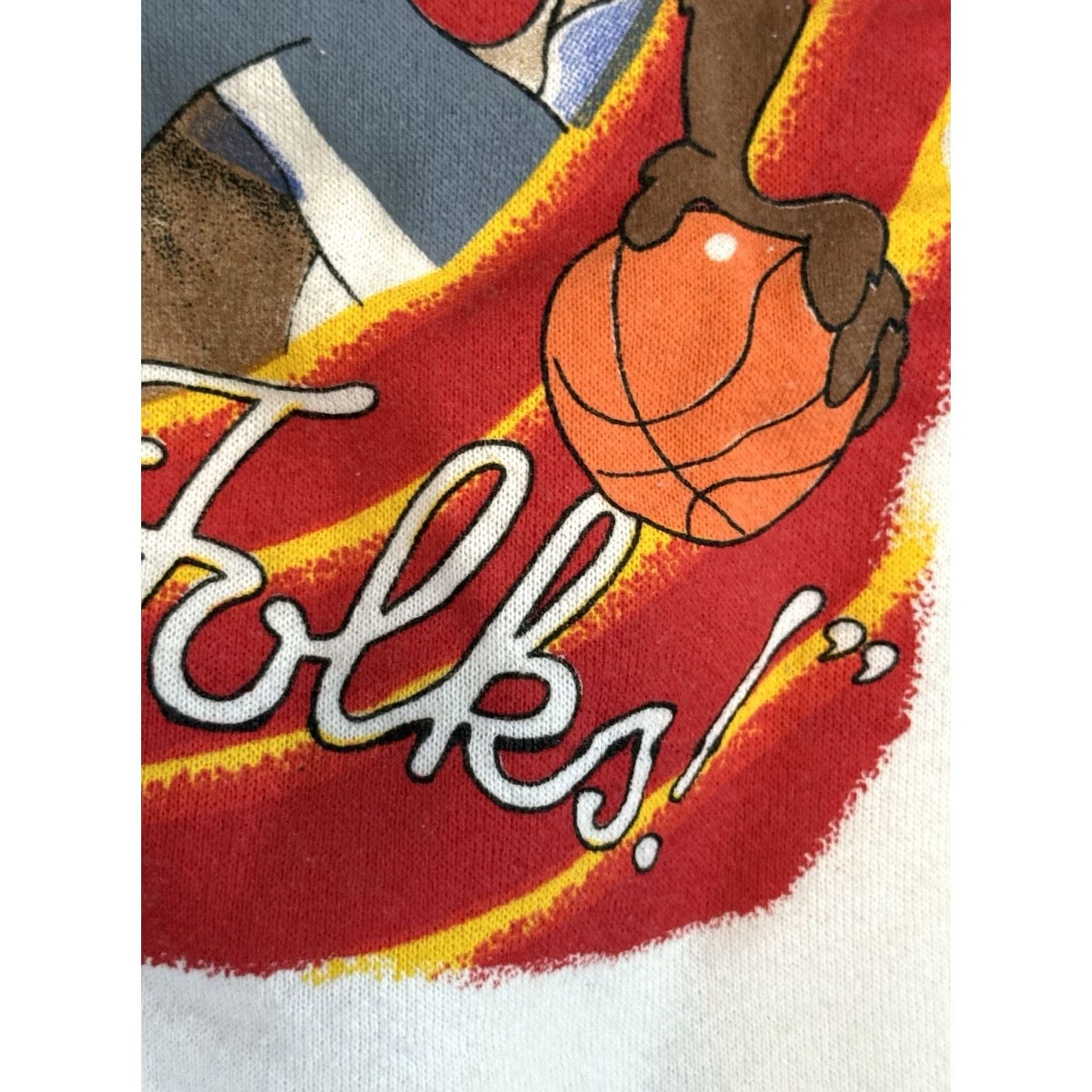 Fruit Of The Loom VINTAGE Michael Jordan Space Jam That’s All Folks Sweatshirt XL White Cotton Pullover Size US XL / EU 56 / 4 - 7 Thumbnail
