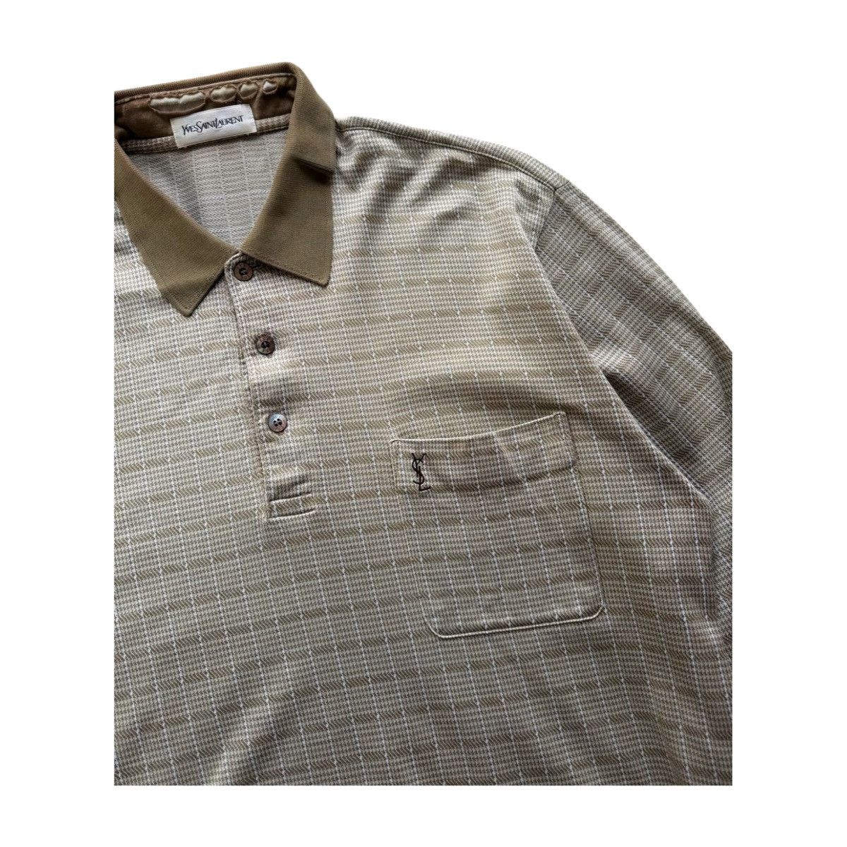 Yves Saint Laurent Vintage Yves St Laurent Checkered YSL Polo Size US L / EU 52-54 / 3 - 3 Thumbnail