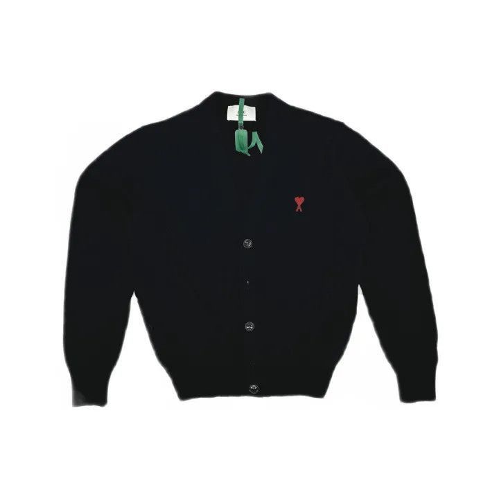 AMI AMIPARIS FW23 Men's Heart Embroidered Cardigan -2507 Size US M / EU 48-50 / 2 - 2 Thumbnail