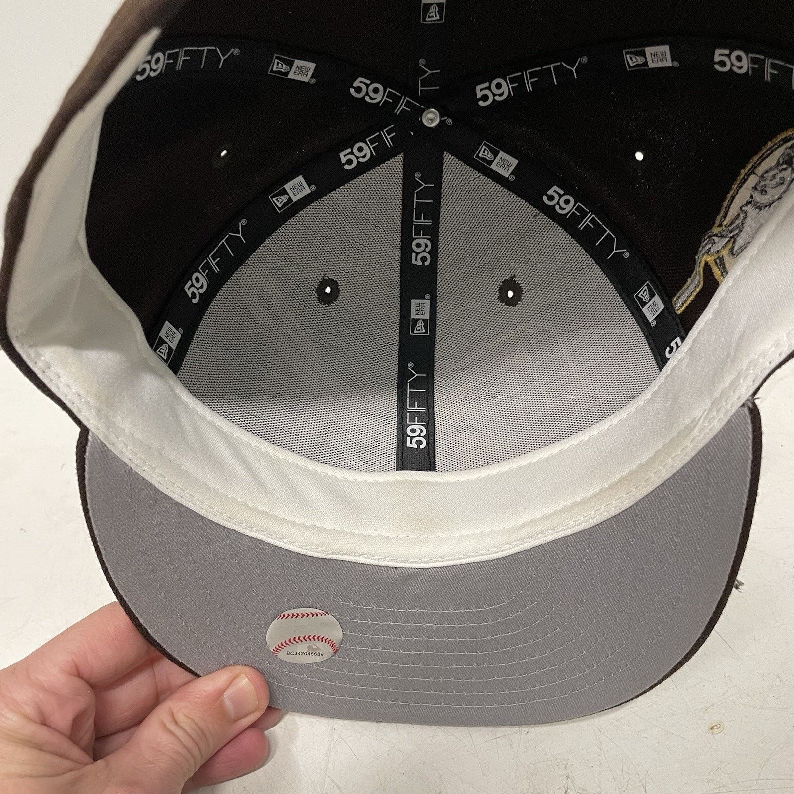 New Era Padres MLB New Era Brown Logo Overlap 59FIFTY Fitted Hat Cap Size ONE SIZE - 6 Thumbnail