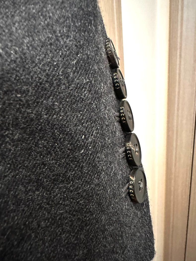 Gucci Gucci Gray wool suede suit Size 44R - 8 Thumbnail